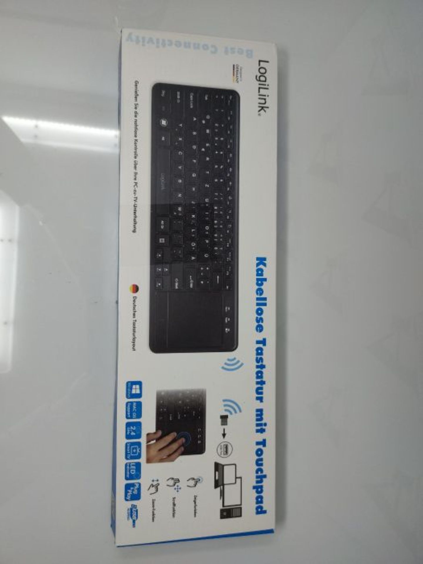 LogiLink ID0188 - Funk Tastatur mit eingebautem Touchpad, 12 praktischen Multimedia Fu - Image 2 of 3