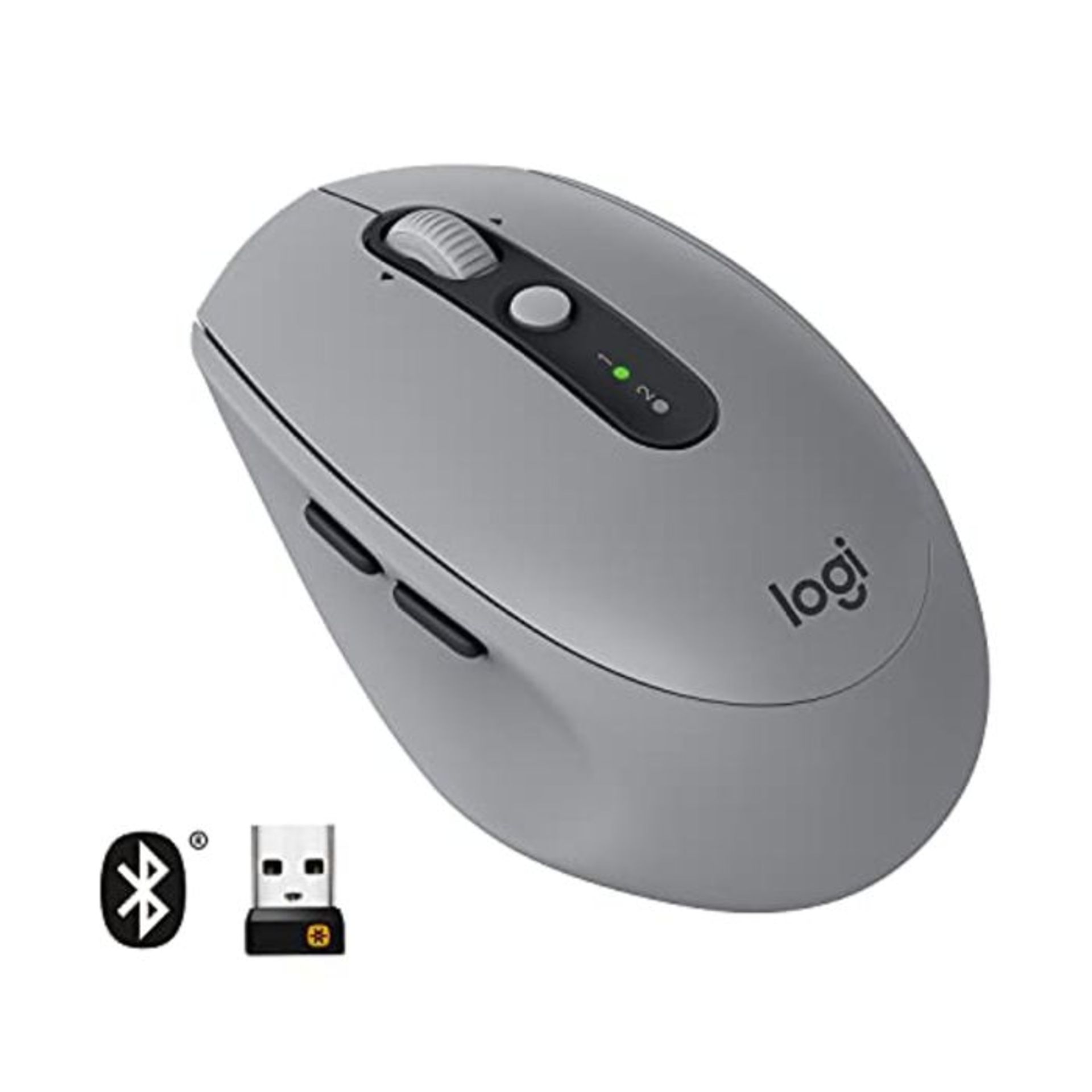 Logitech M590 Multi-Device Silent Wireless Mouse, Bluetooth, 2.4GHz USB Unifying Recei