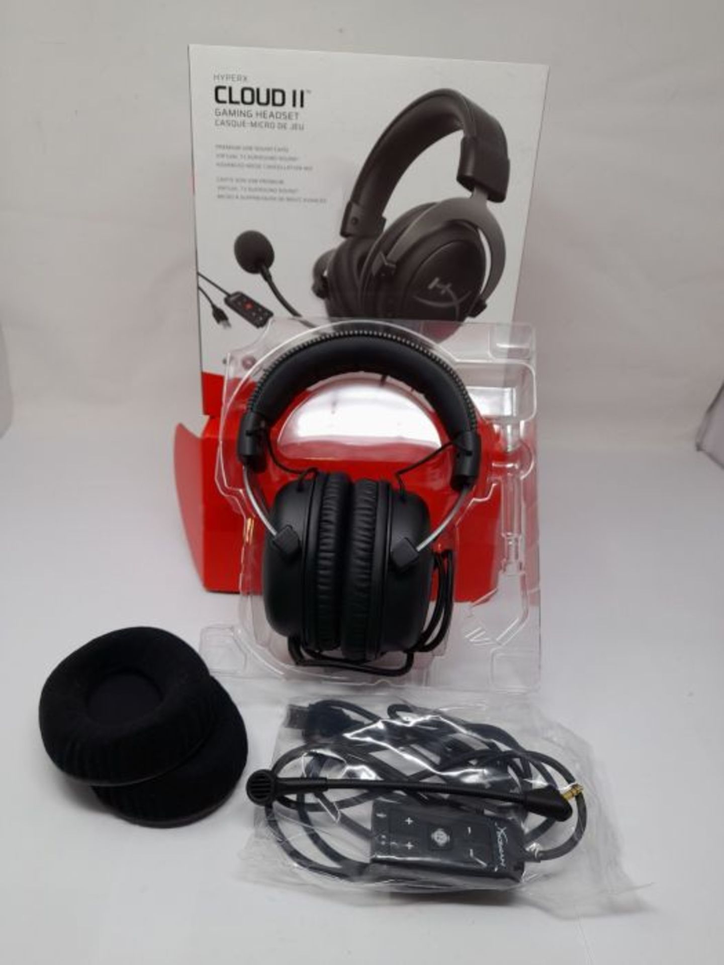 RRP £72.00 HyperX Cloud II 7.1 Virtual Surround Sound Computer Headset with Advanced USB Audio Co - Image 3 of 3