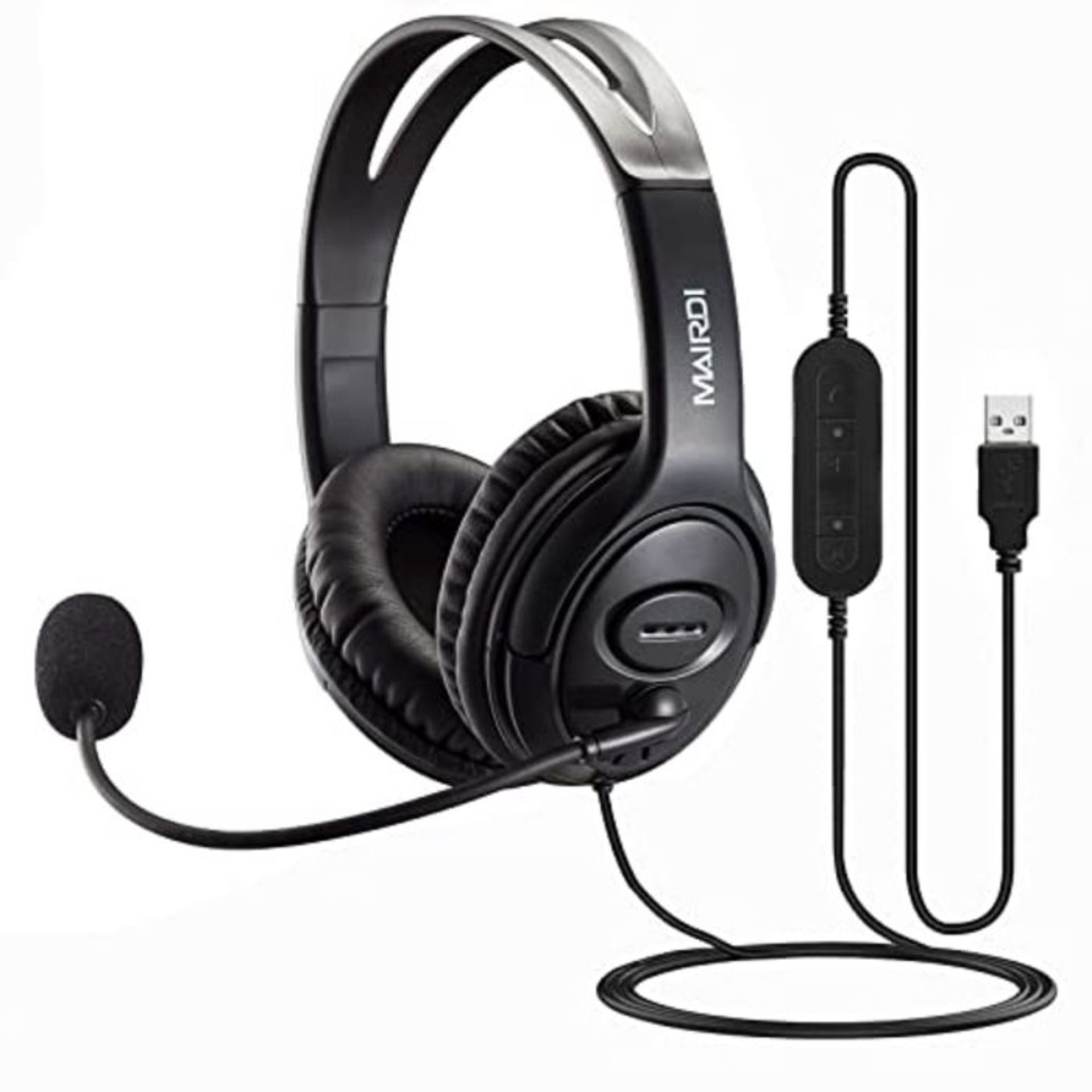 USB Headset with Noise Cancelling Microphone for Office Call Center Skype Teams Busine