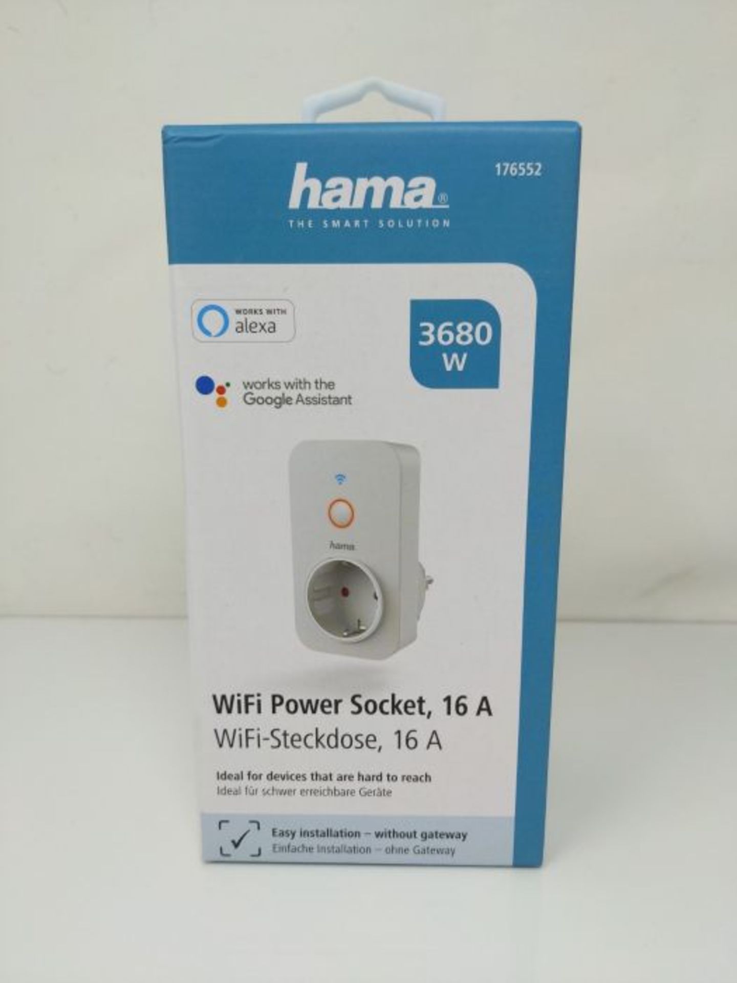 Hama WLAN-Steckdose (funktioniert ohne Hub, 3680 W, ferngesteuert via Amazon Alexa/Goo - Image 2 of 3