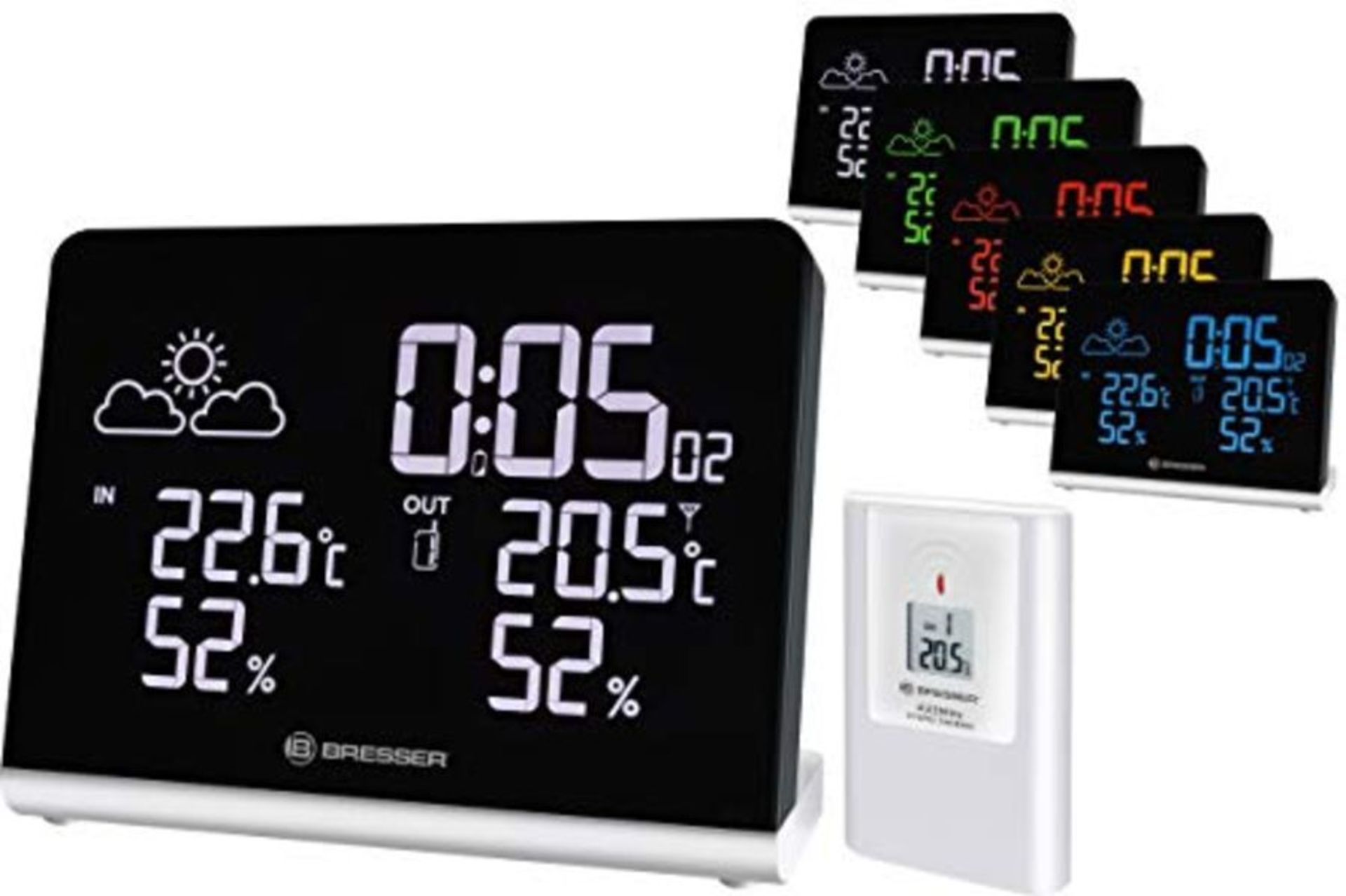 RRP £87.00 Bresser Weerstation met buitensensor Temeo TB met 256 kleuren display en wekfunctie vo