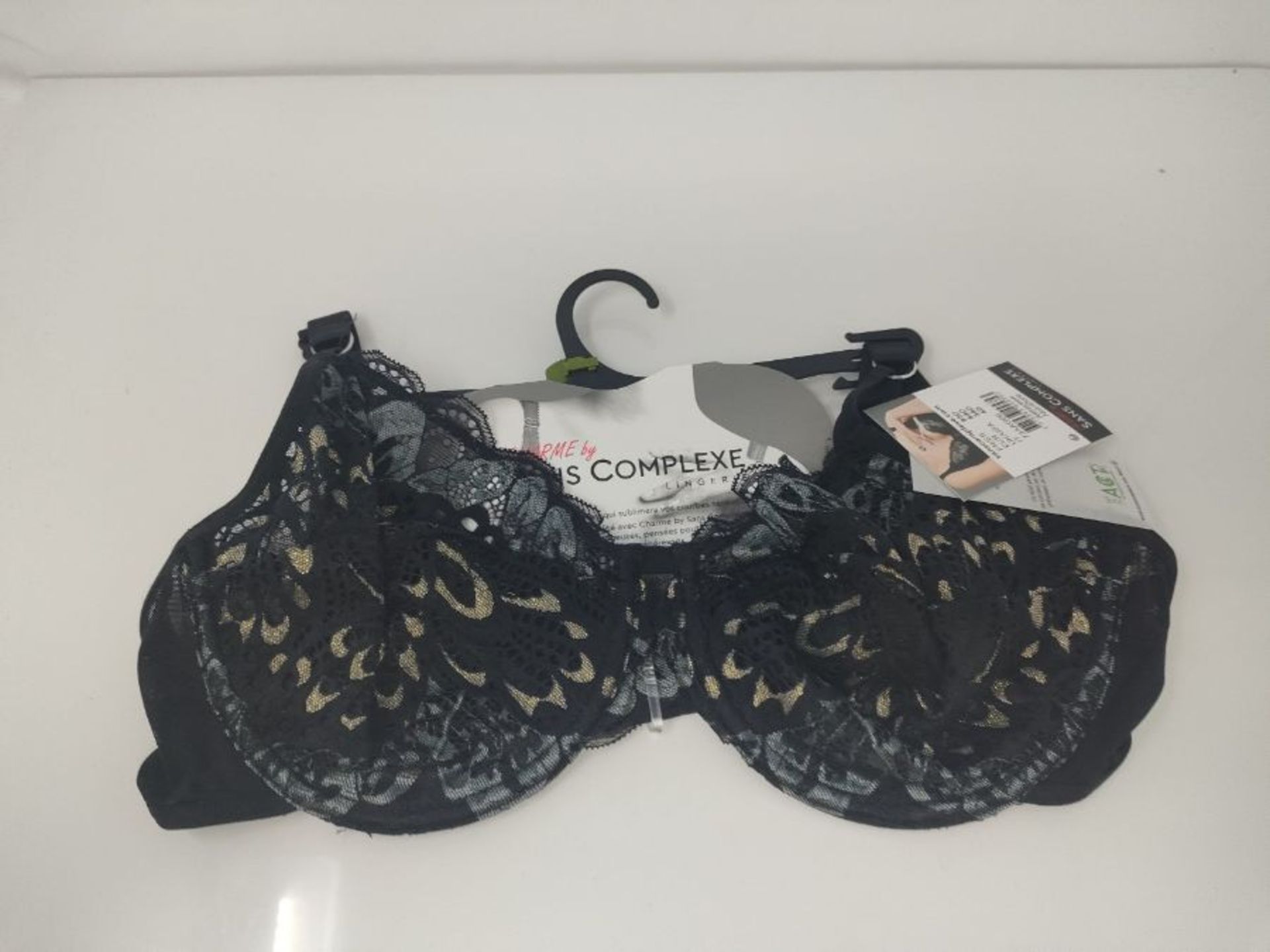 Sans Complexe Women's Attraction 73AAG66 Underwired Half Cup Bra, Noir/Dore, 95D - Image 2 of 3