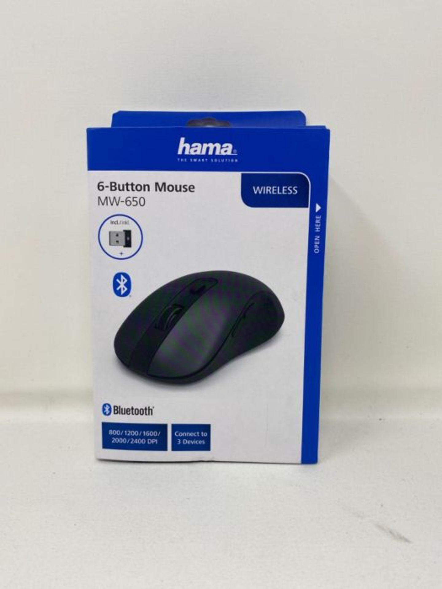 Hama Wireless Computer Mouse with 6 Buttons, Optical Mouse, Multi-Device Mouse for PC, - Image 2 of 3