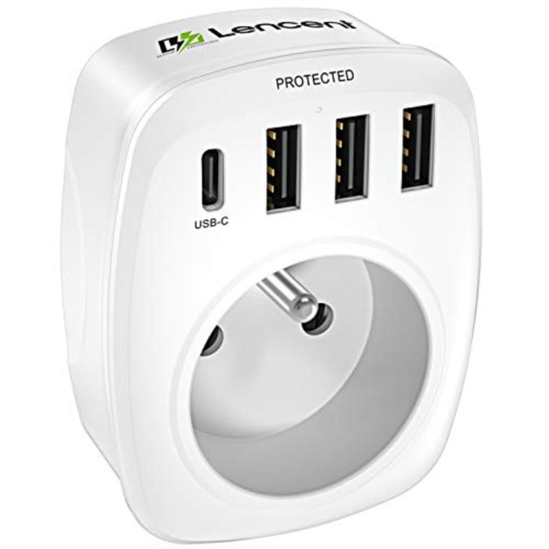 [CRACKED] LENCENT Multiple USB Mains Socket, USB Charger with 1 AC Output, 1 USB C and
