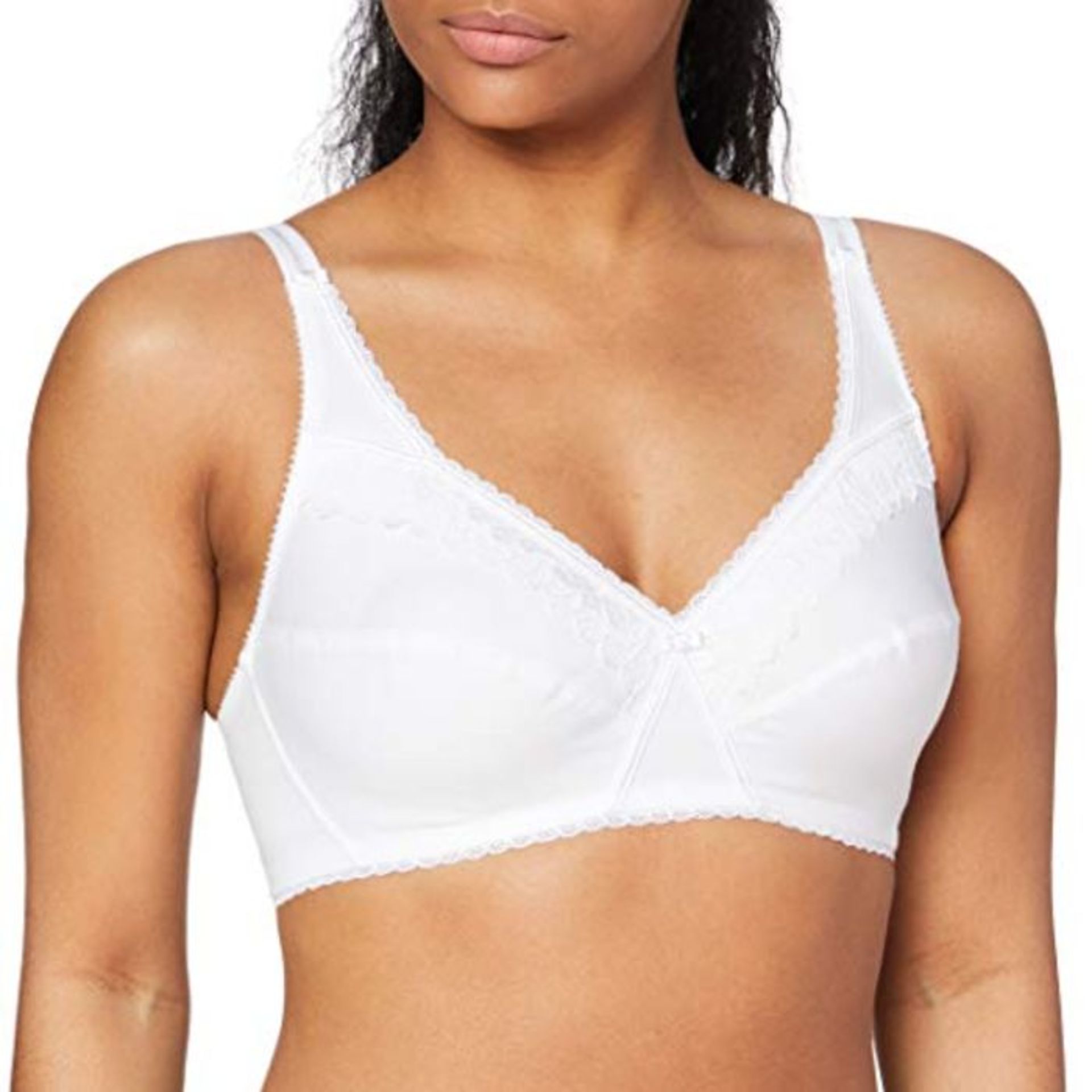 Playtex Women's Classic Cotton Support Soft Cup Wireless Bra, White, 38 (Manufacturer