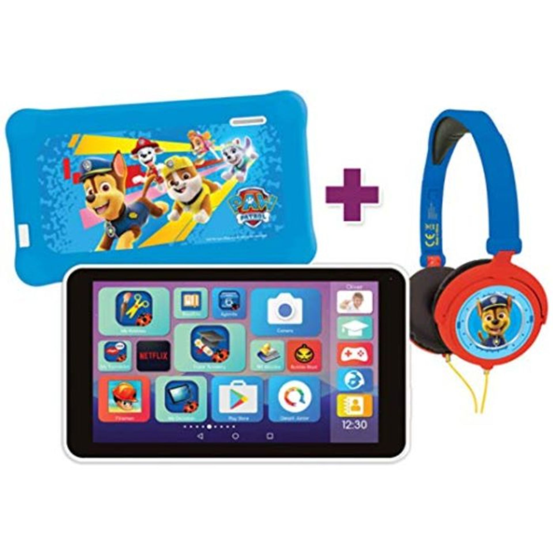 RRP £78.00 [CRACKED] LEXIBOOK MFC149ENT LexiTab Master Bundle Paw Patrol Chase-7" Kids Tablet wit