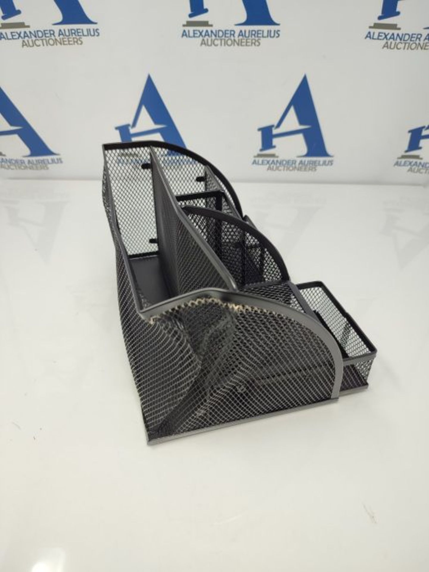 New Office Storage Simple Houseware Mesh Desk Organizer with Sliding Drawer, Five Slot - Image 3 of 3