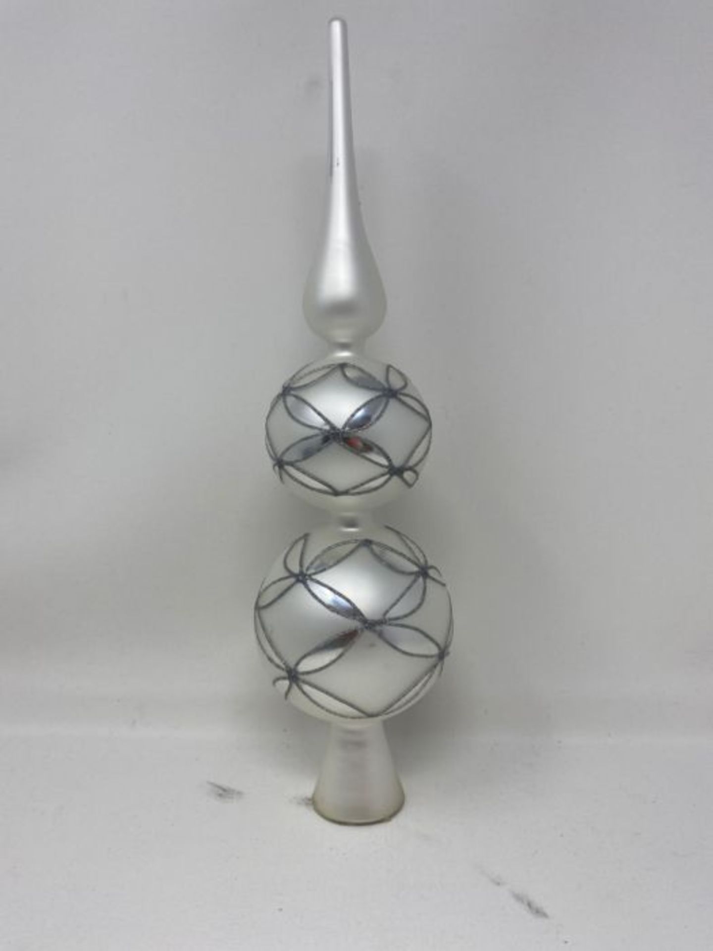 com-four® Christmas tree top in white-matt and silver-colored, Christmas tree top mad - Image 3 of 3