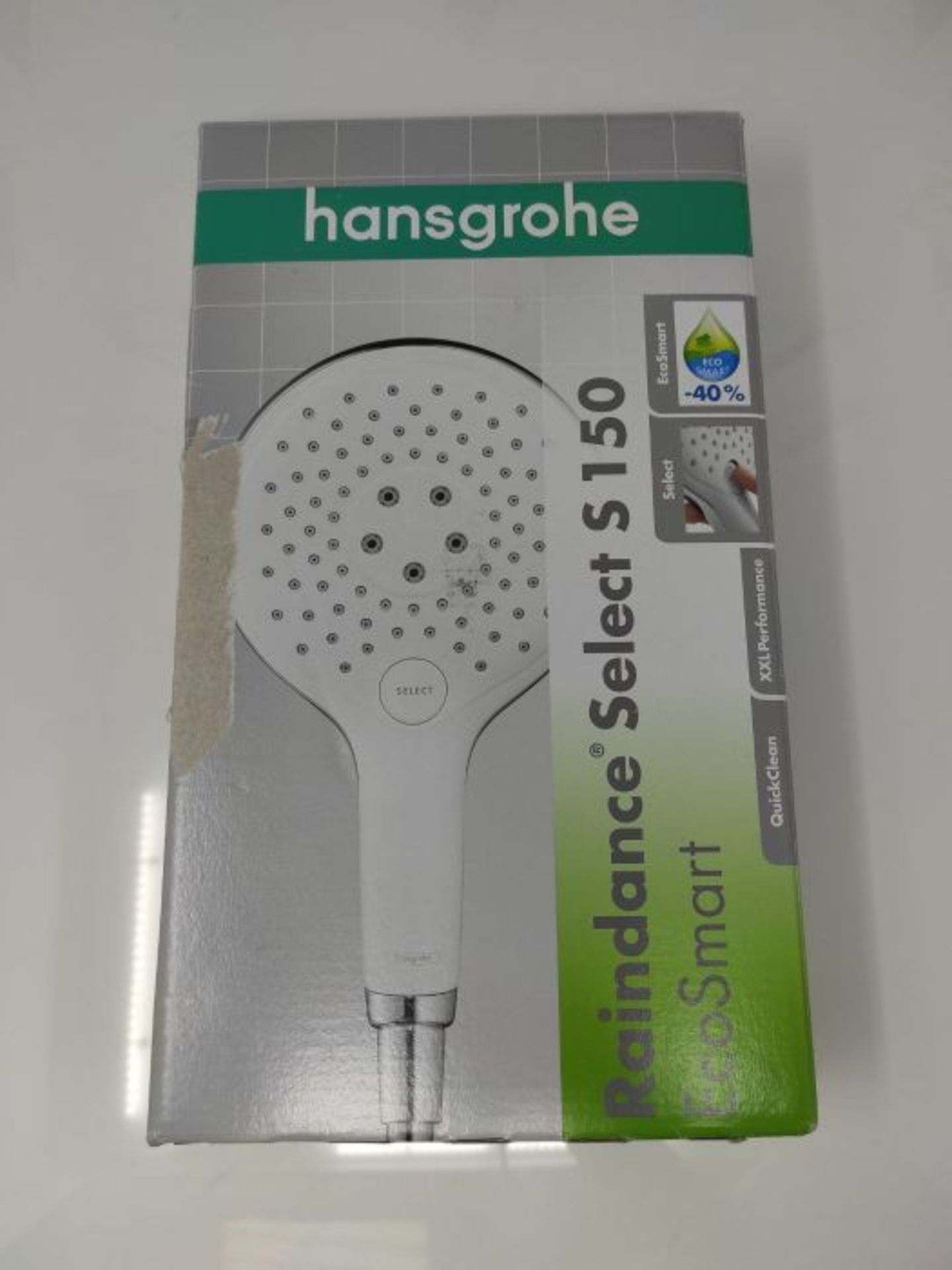 RRP £82.00 hansgrohe Raindance Select S 150 water saving Hand Shower, 3 spray modes, 9 l/min, whi - Image 2 of 3