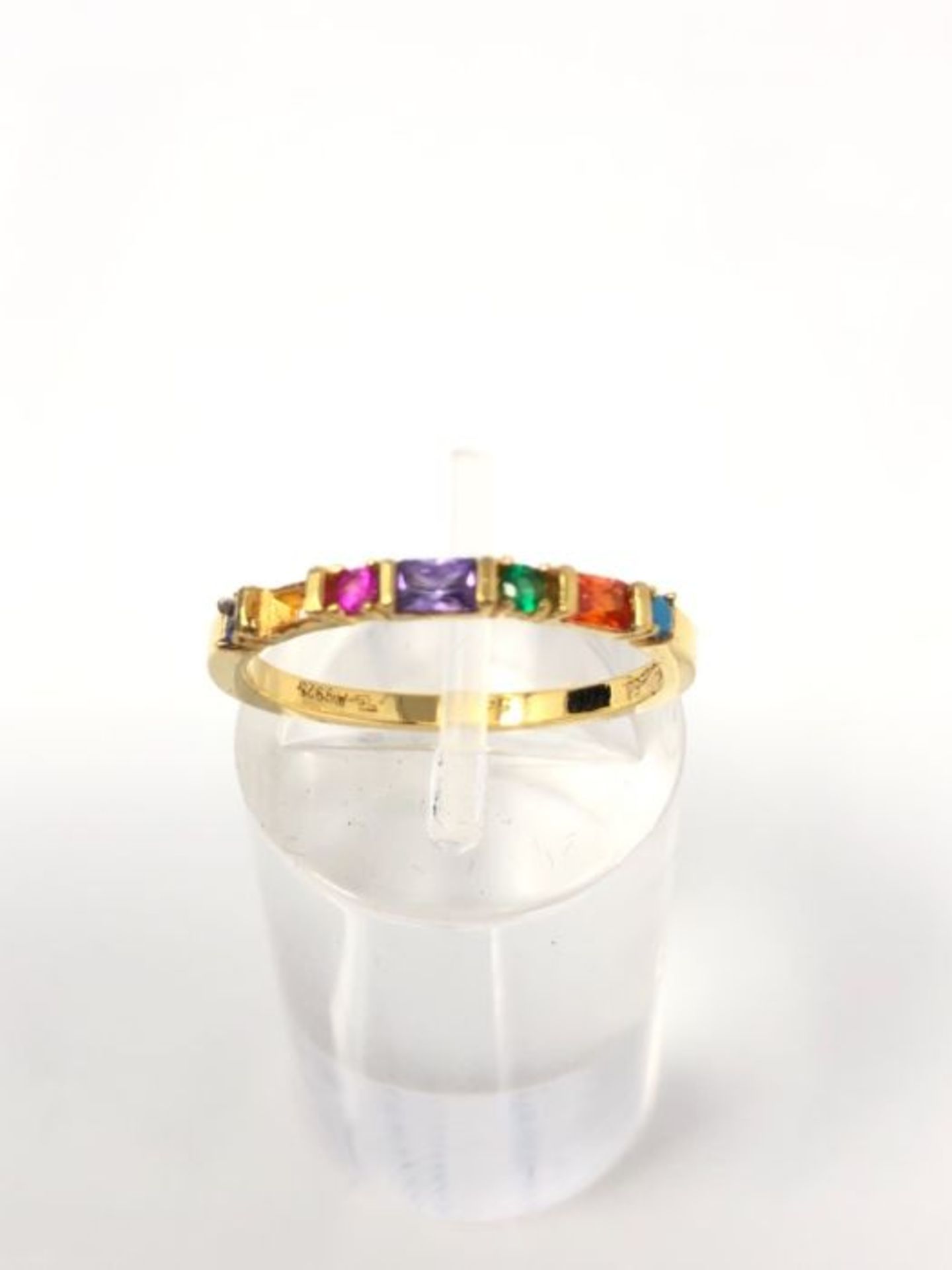RRP £88.00 THOMAS SABO Ring mit mehrfarbigen Zirkonia Steinen in Rund- und Baguette-Schliff, 750 - Image 2 of 3