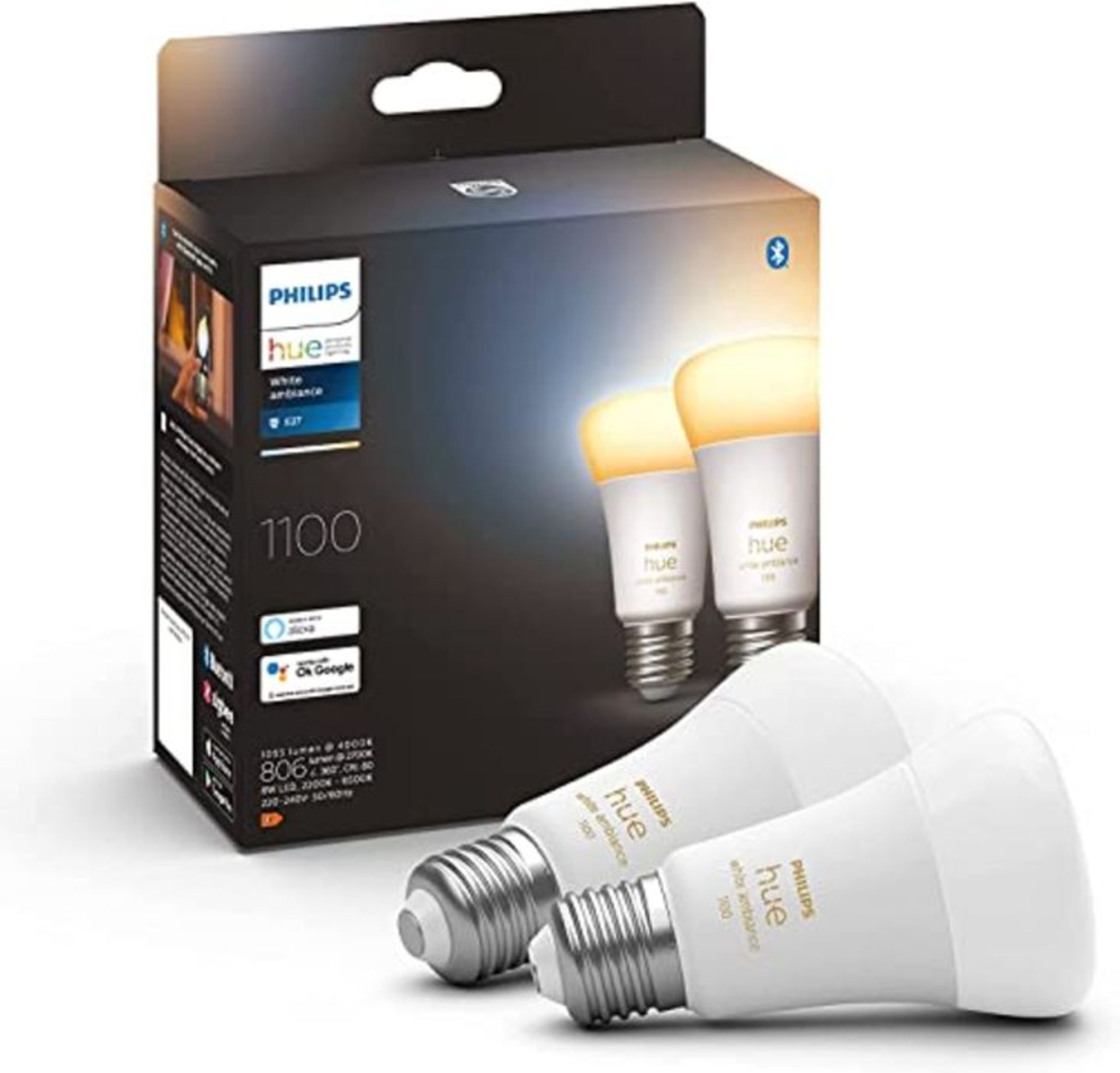 RRP £51.00 Philips Hue White Ambiance, ampoule LED connectÃ©e E27 Ã©quivalent 75W, compatible