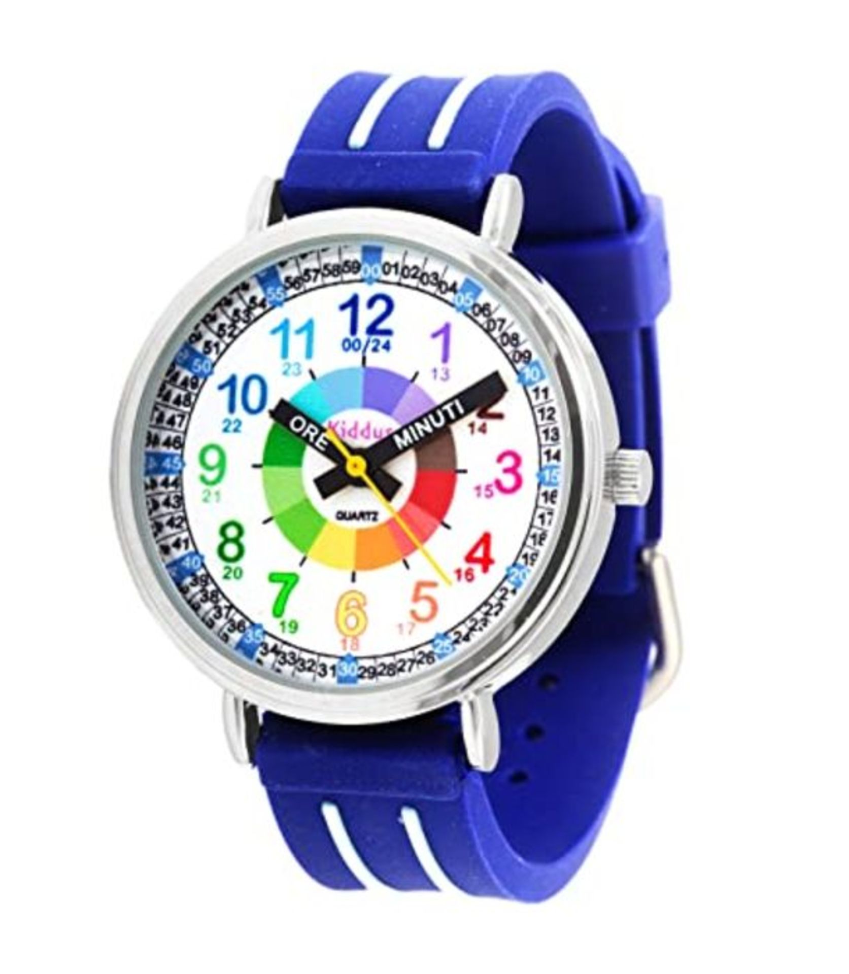 KIDDUS Educational Kids Watch for Children, Boys and Girls. Analogue. Italian Blue