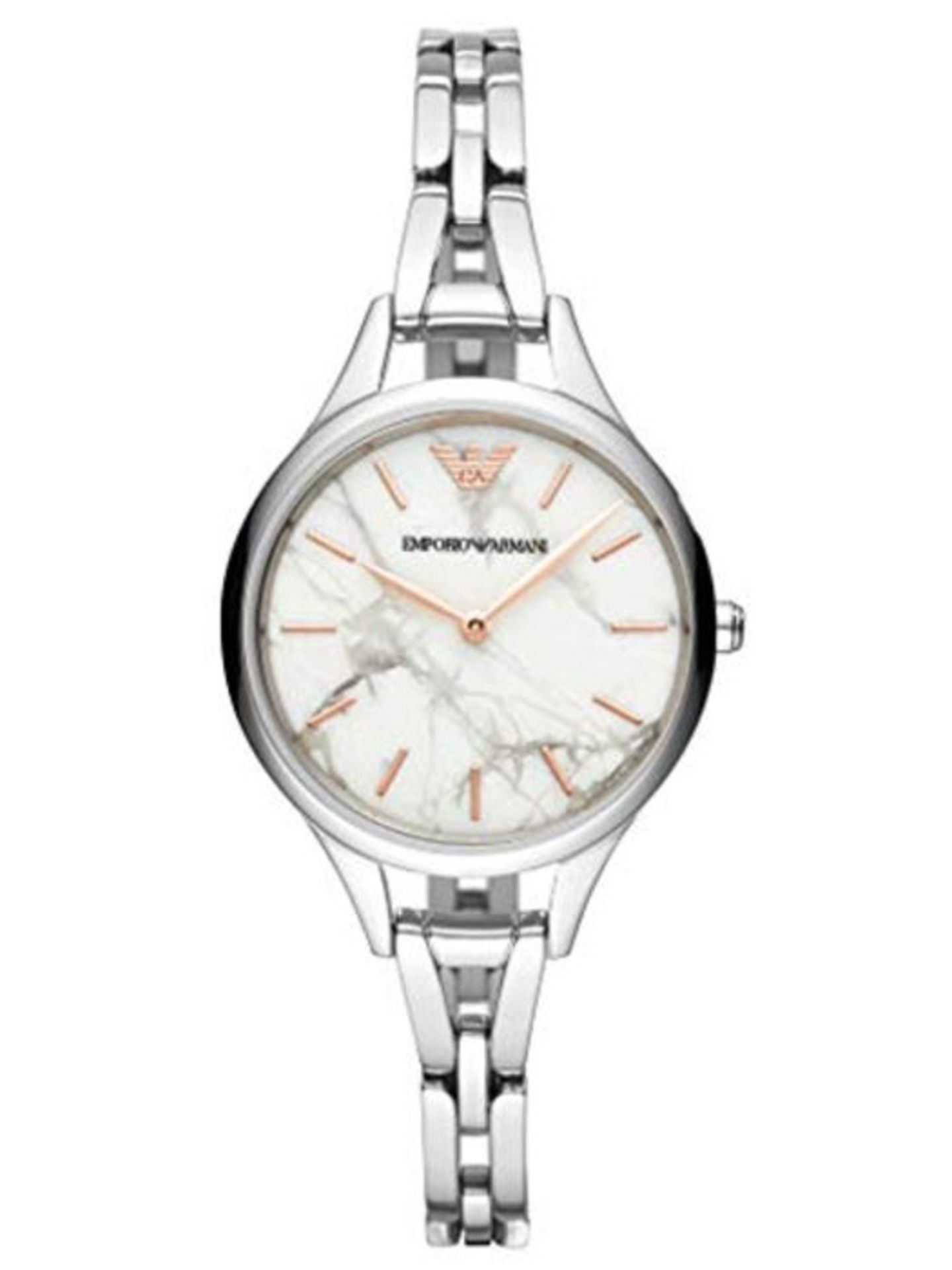 RRP £82.00 Emporio Armani Damen Analog Quarz Uhr mit Edelstahl Armband AR11167
