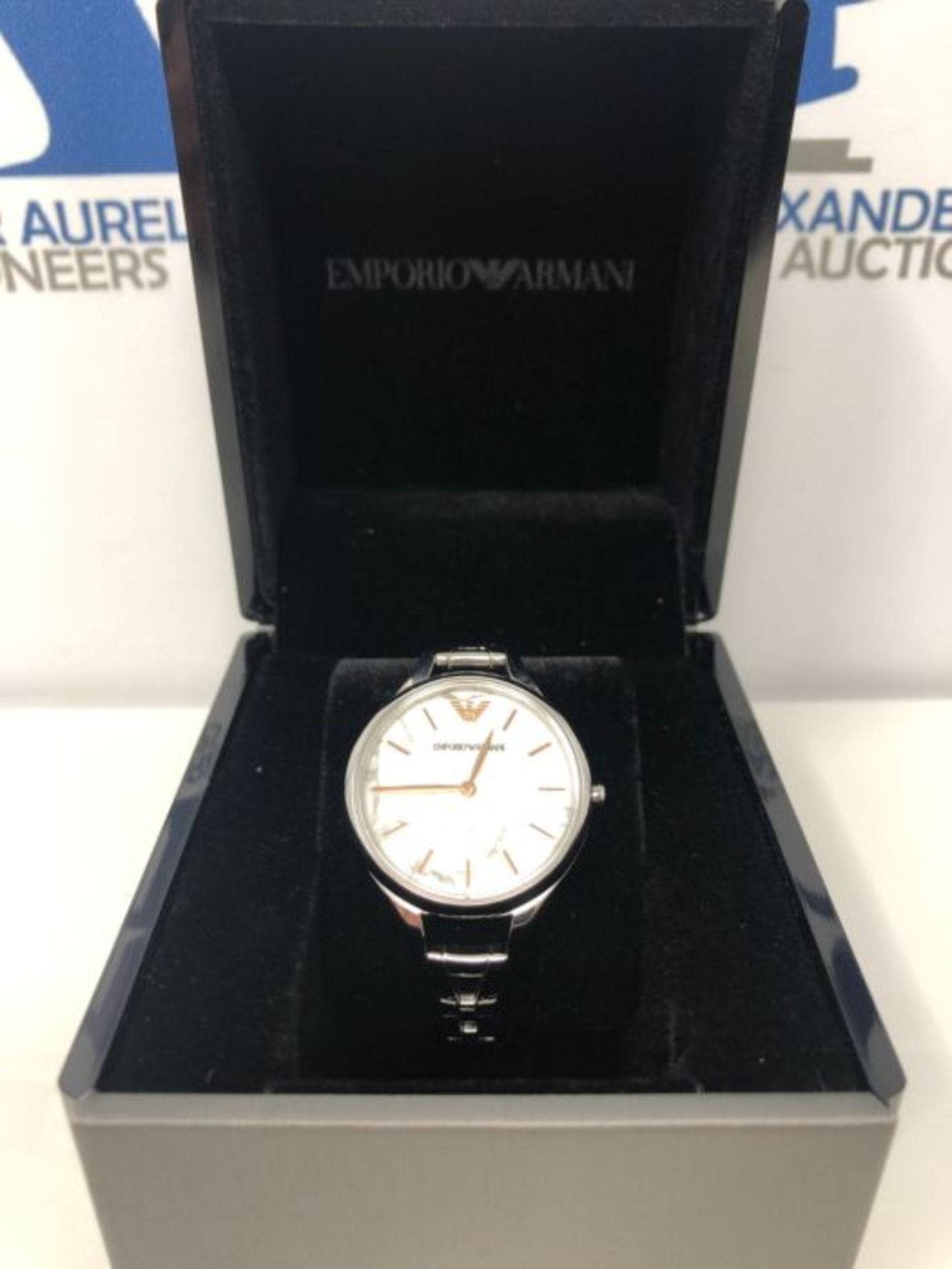 RRP £82.00 Emporio Armani Damen Analog Quarz Uhr mit Edelstahl Armband AR11167 - Image 2 of 3