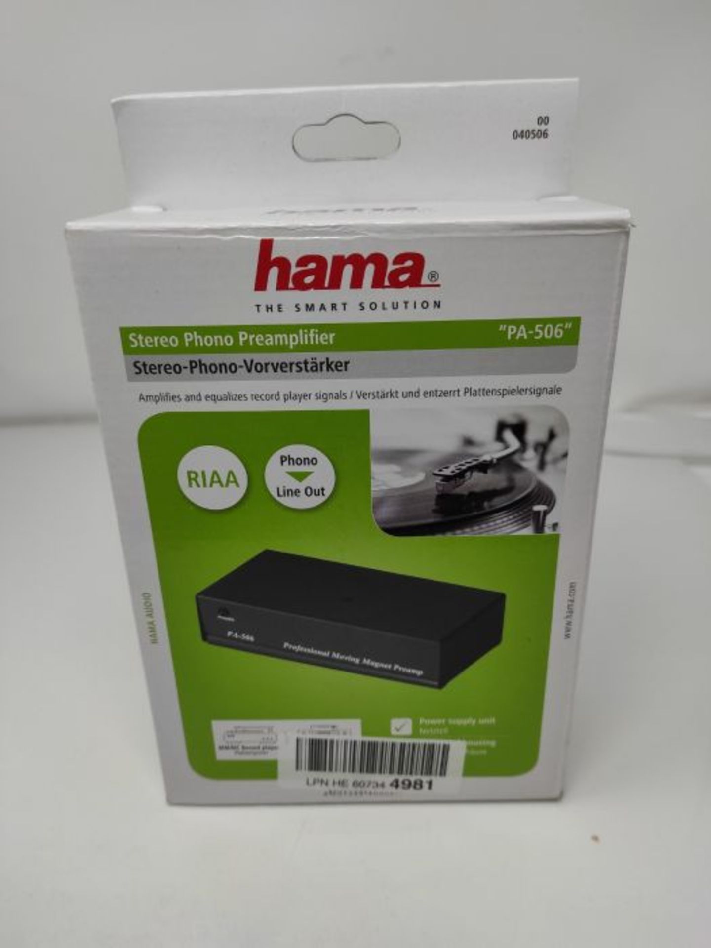 Hama Stereo Phono-VorverstÃ¤rker PA 506 (fÃ¼r Plattenspieler, inkl. Netzadapter 23 - Image 2 of 3