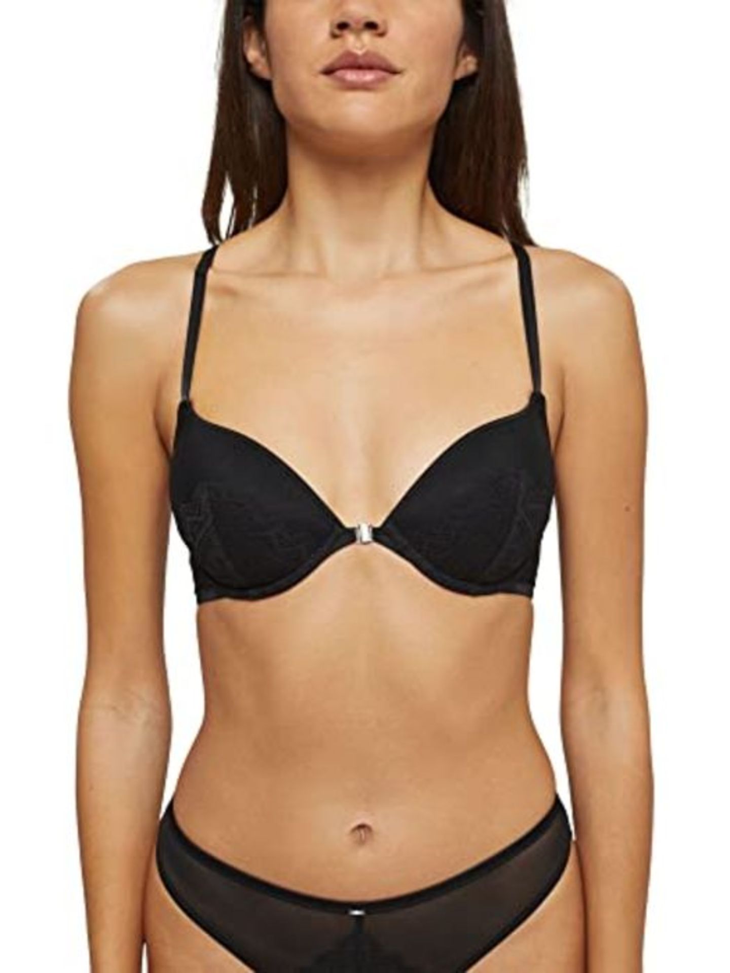 ESPRIT Women's Festive Lace Par Sexy Padded Bra, Black, 36A