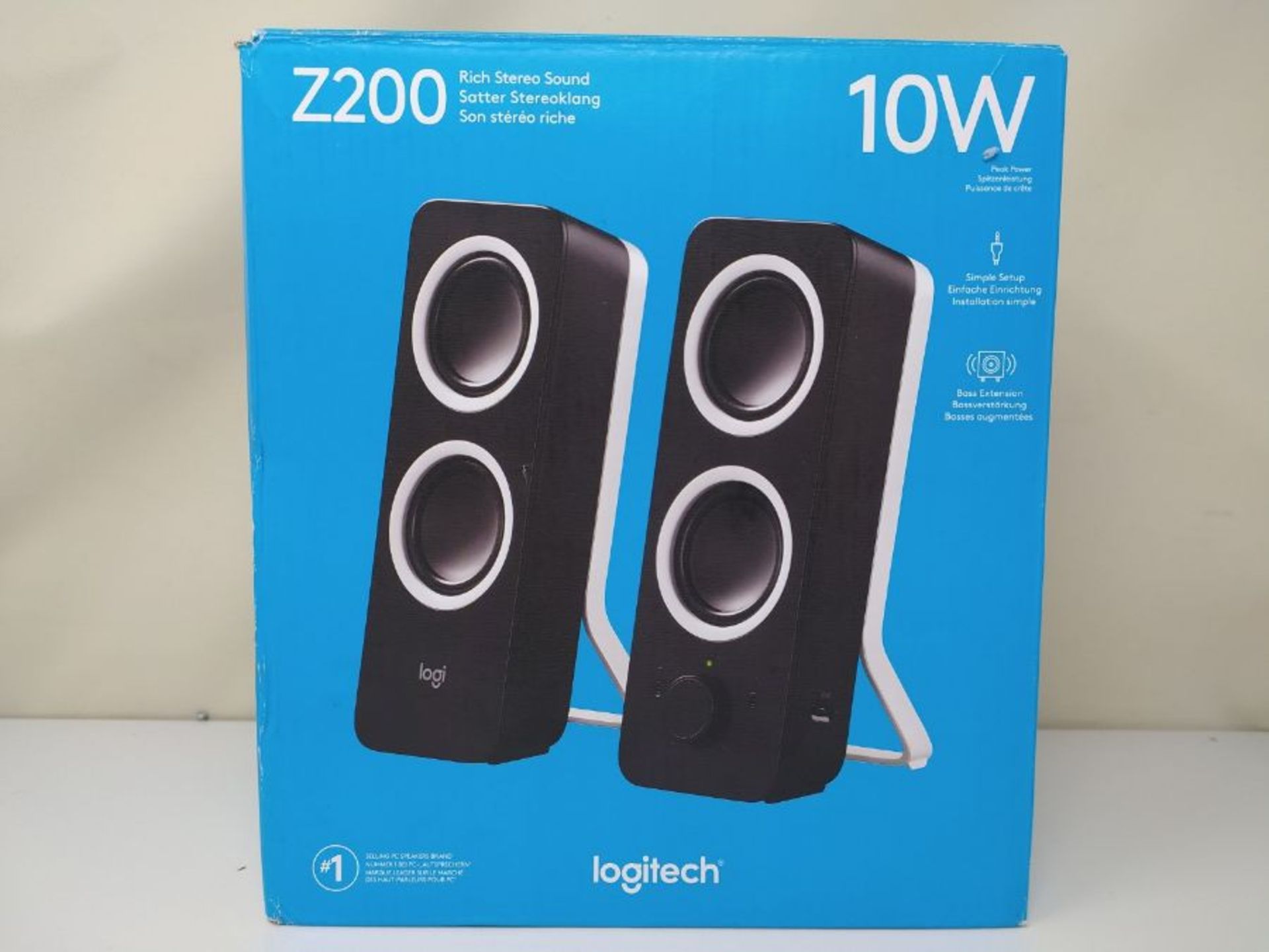 Logitech Z200 2.0 Lautsprecher mit Subwoofer, Surround Sound, 10 Watt Spitzenleistung,