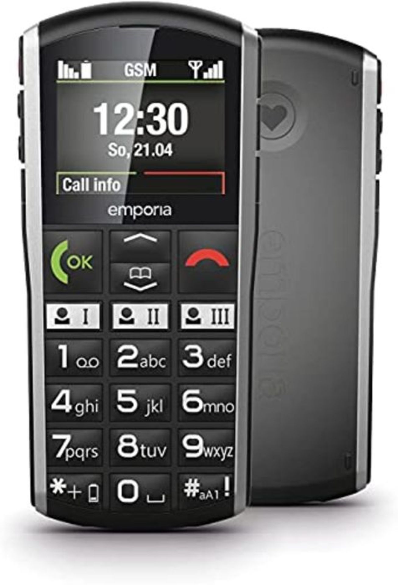 Emporia Simplicity Mobile Phone 2 Inch Colour Display Large Buttons SOS Button Chargin