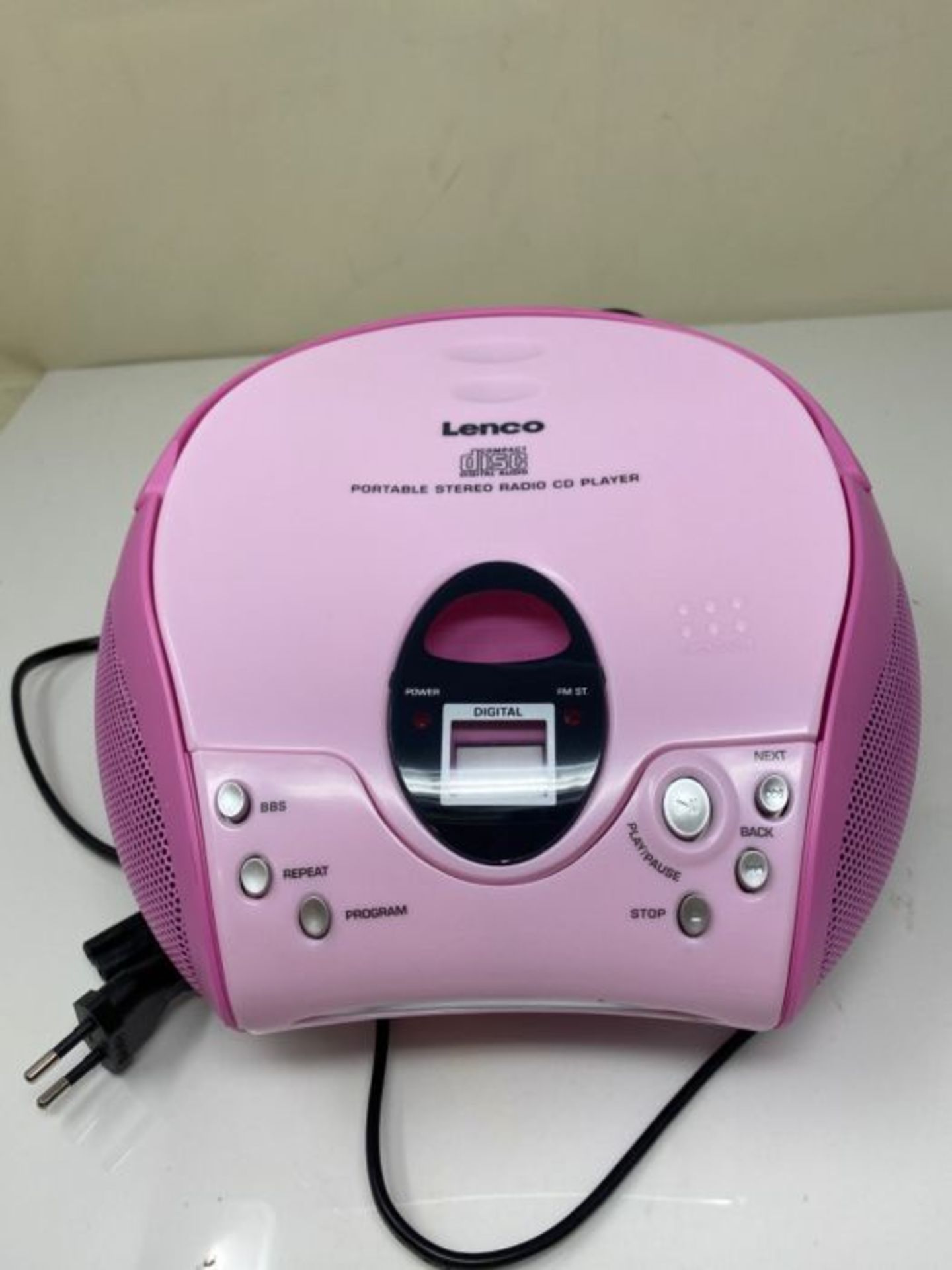 Lenco SCD-24 Stereo UKW-Radio mit CD-Player und Teleskopantenne rosa