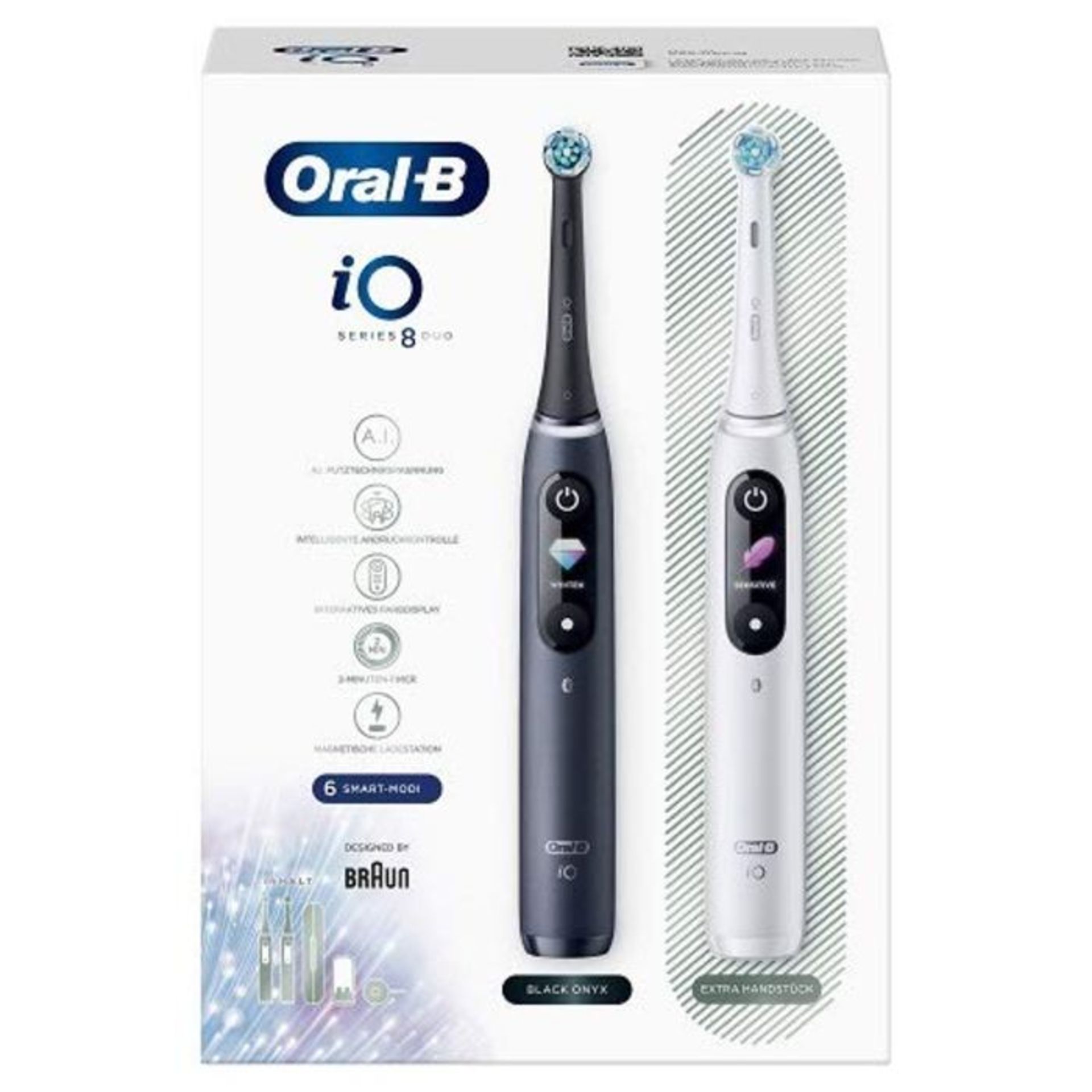 RRP £257.00 Oral-B iO 8 Double Pack Electric Toothbrush/Electric Toothbrush with Revolutionary Mag