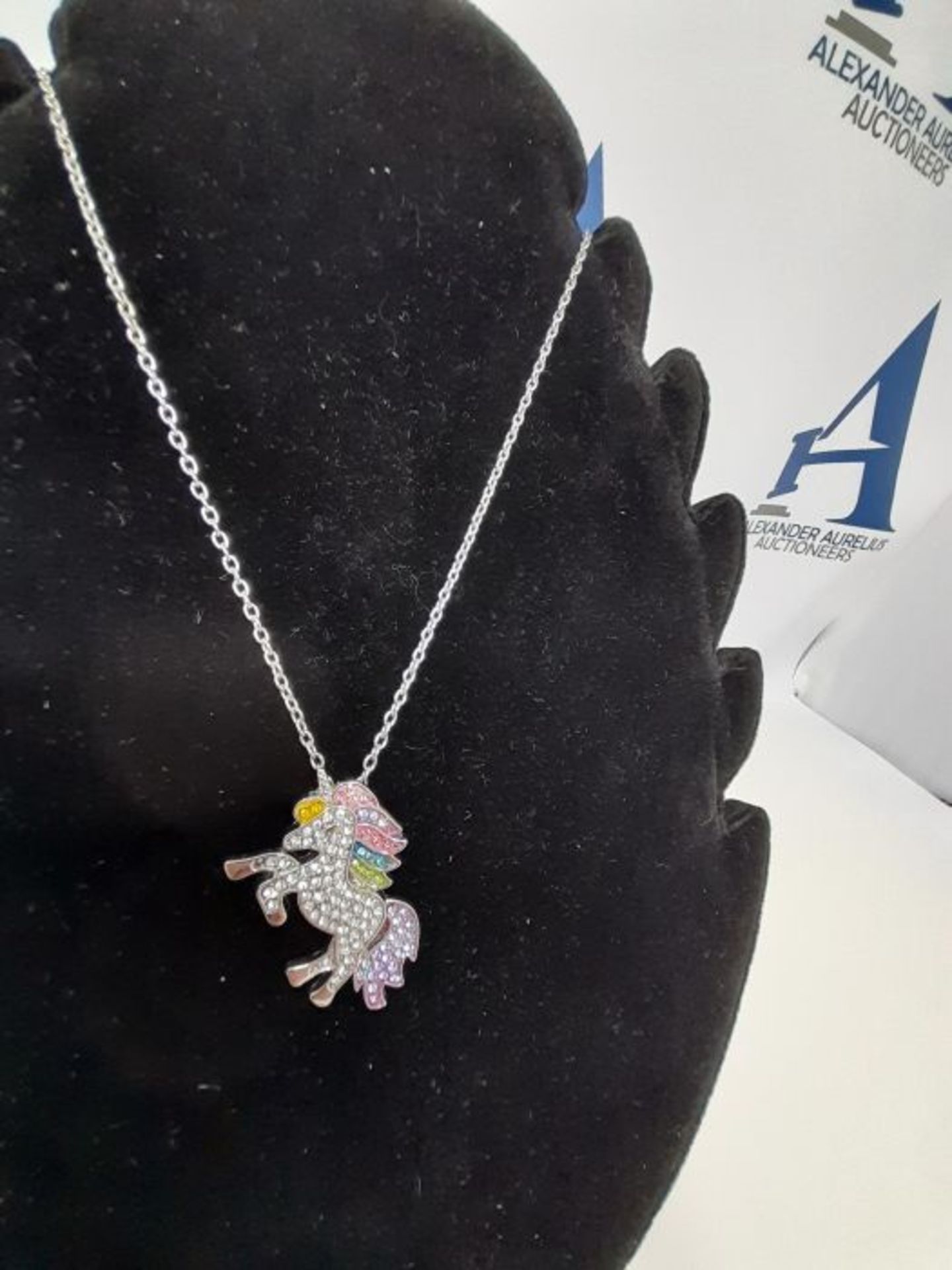 Binoster Fashion Unicorn Pendant Necklace Bracelets- Rainbow Crystal Unicorn Necklace - Image 3 of 3