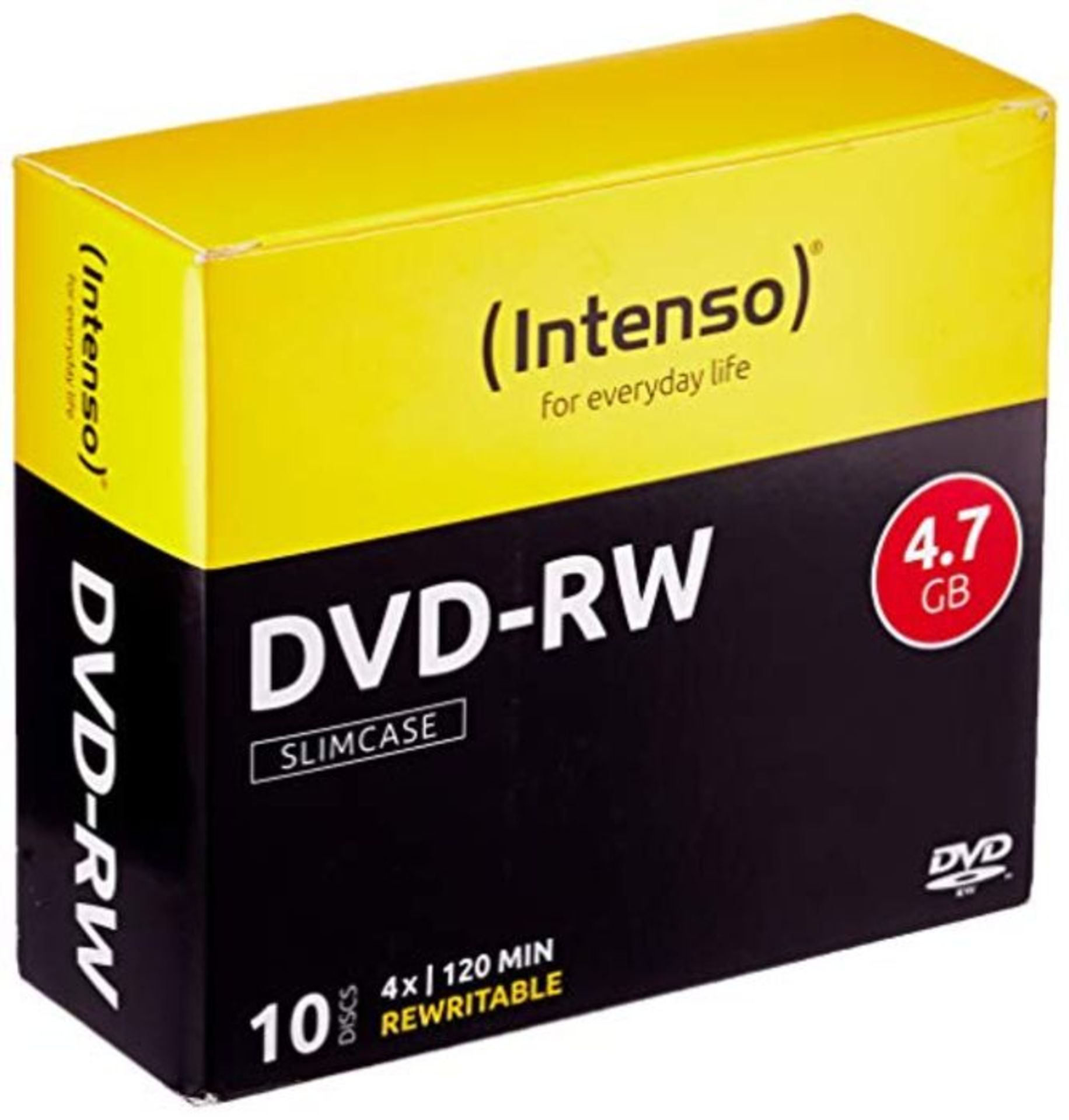 Intenso DVD-RW 4.7GB, 4X - DVD+RW Virgin (4X, 4.7GB, DVD-RW, 240 min, CD Case, 1x)