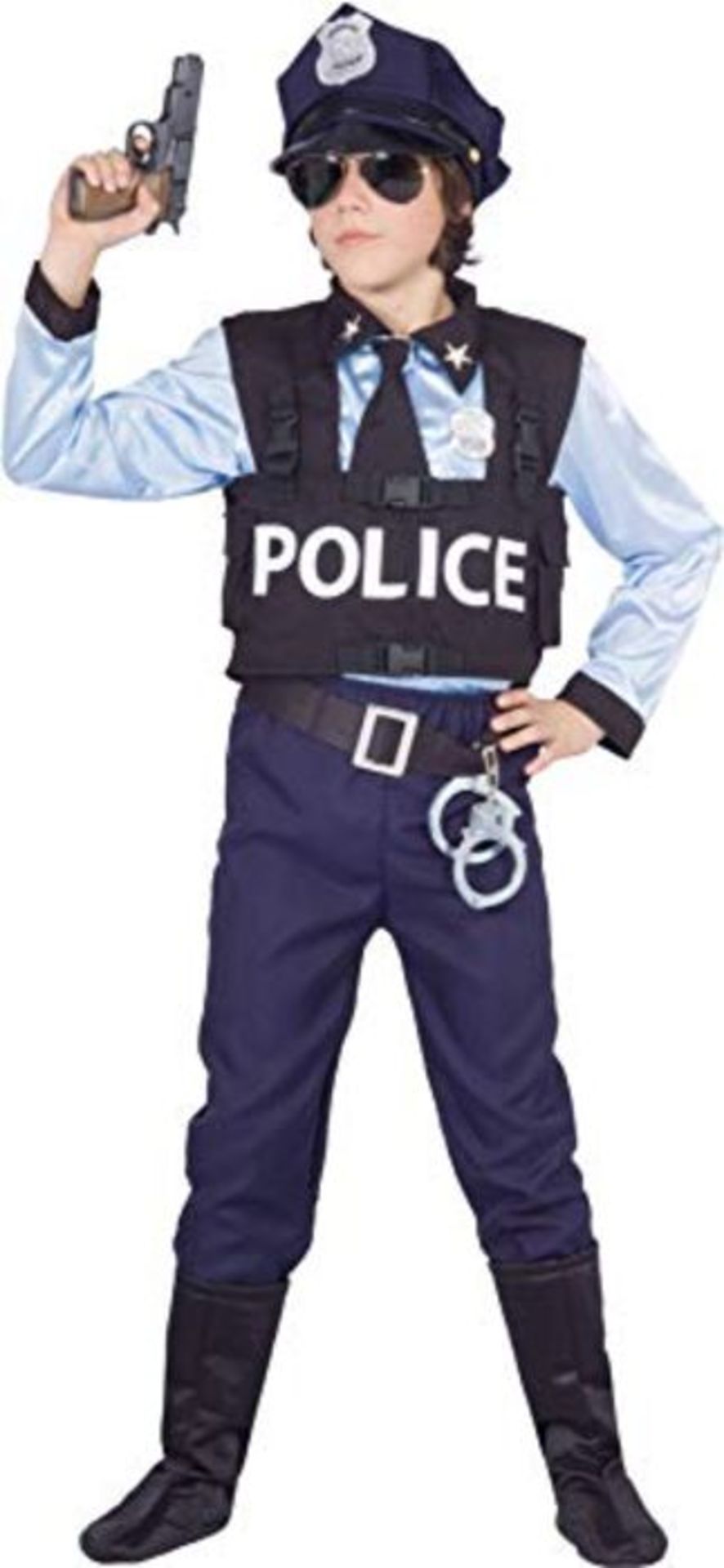 RRP £53.00 Ciao Poliziotto Special Police Costume Bambino, Blu, 9-11 anni