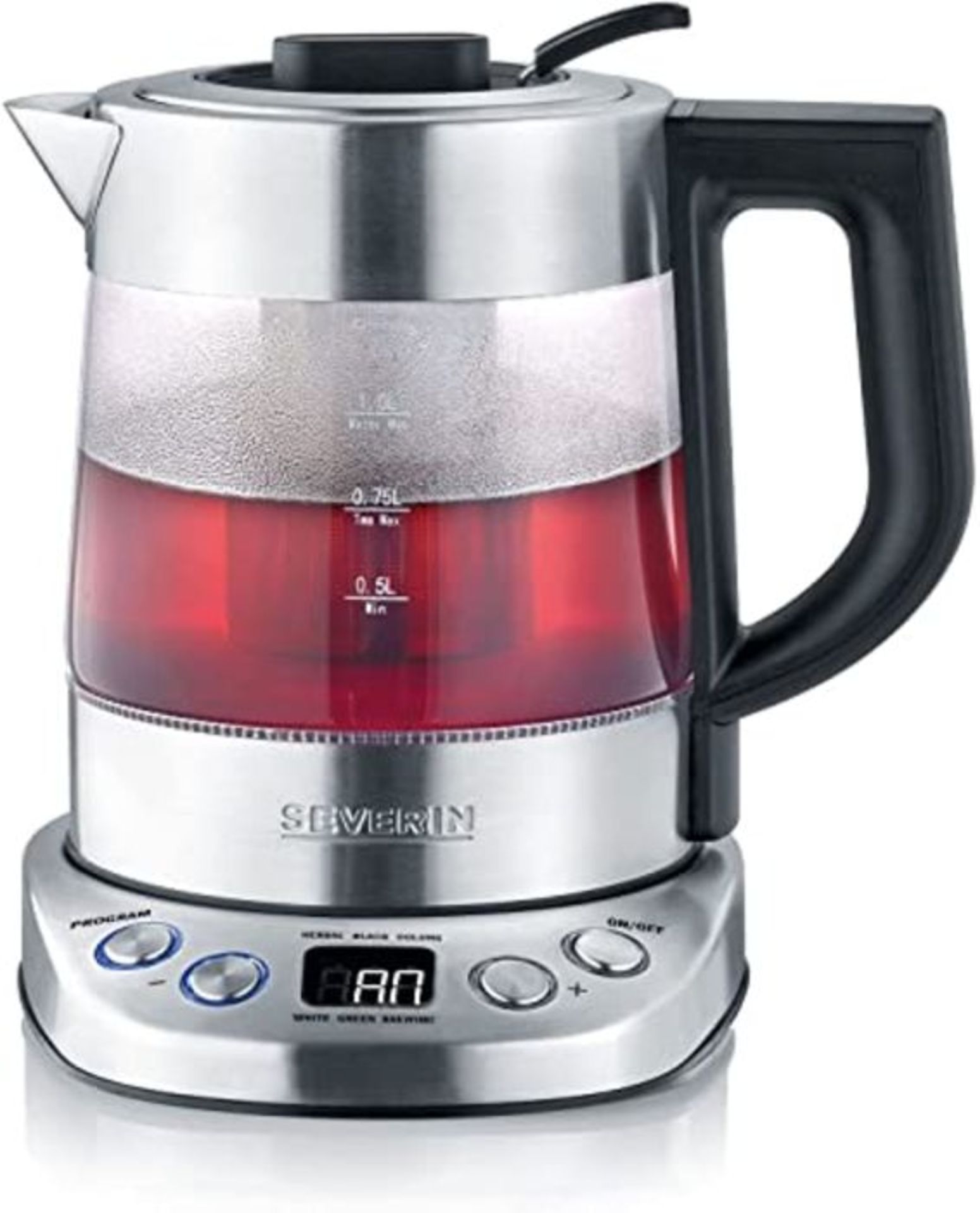 RRP £52.00 Severin Deluxe Mini Kettle for Cooking Water and Tea with 2000 W of Power WK 3473, Gla