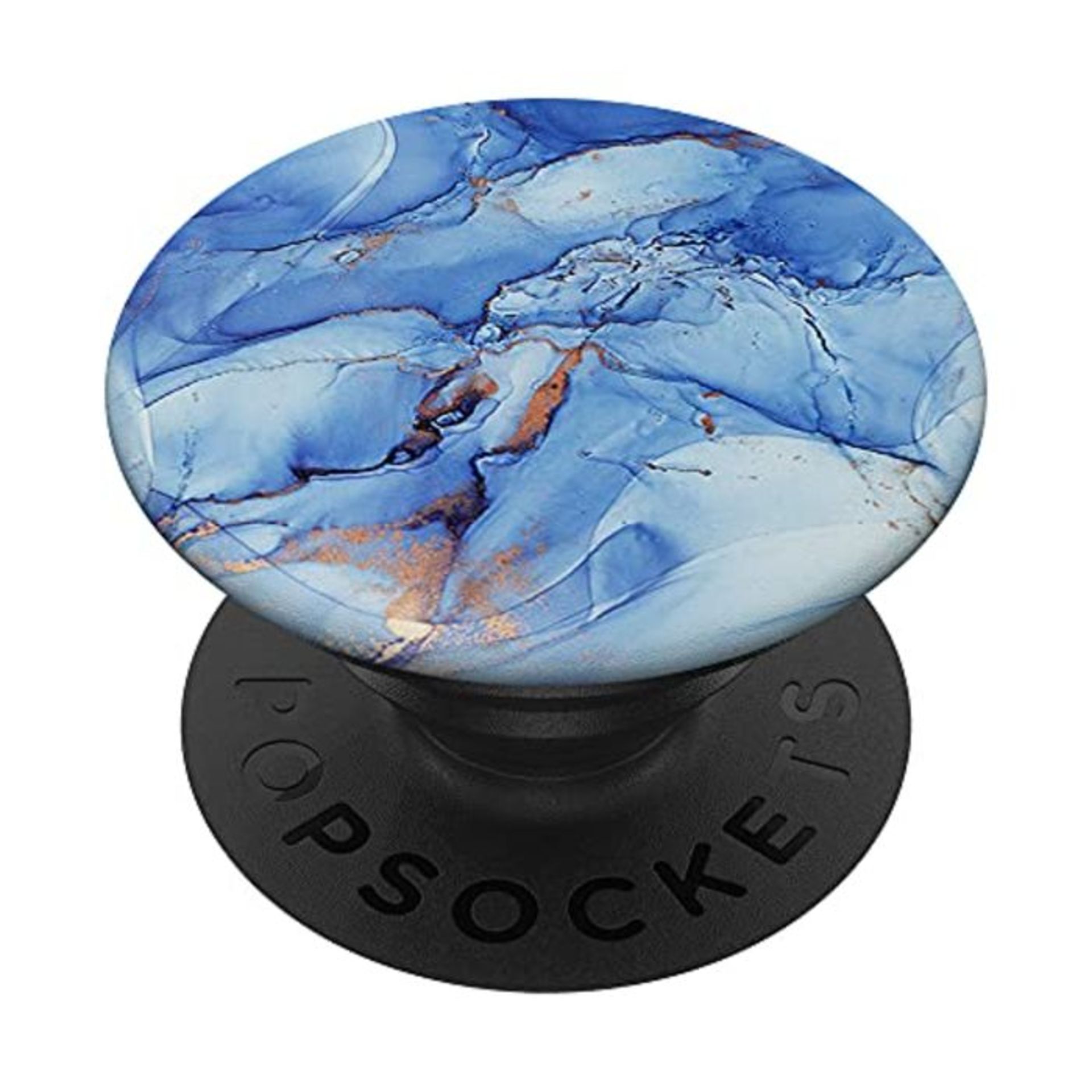 Marble-like Aqua Blue with White and Gold Colors PopSockets PopGrip: Swappable Grip fo