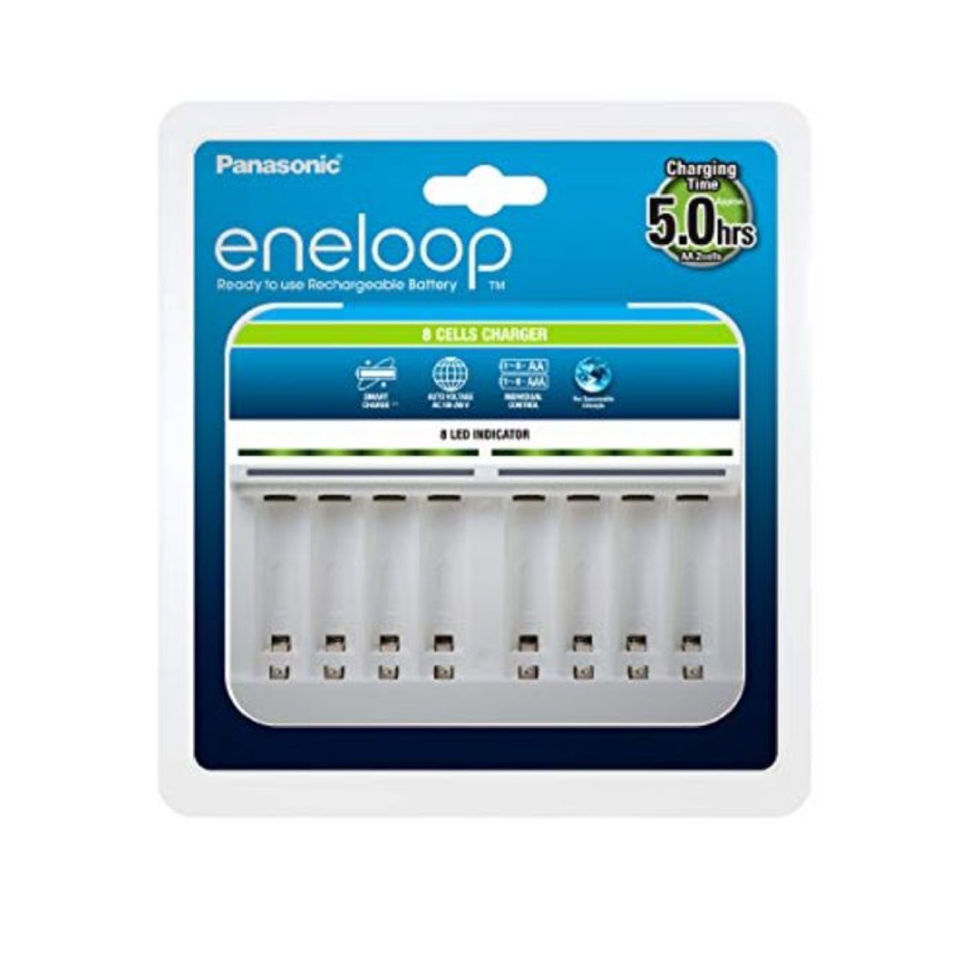 Panasonic eneloop 52063 Intelligentes Premium-Ladegerät für 44204 Ni-MH Akkus AA/AAA