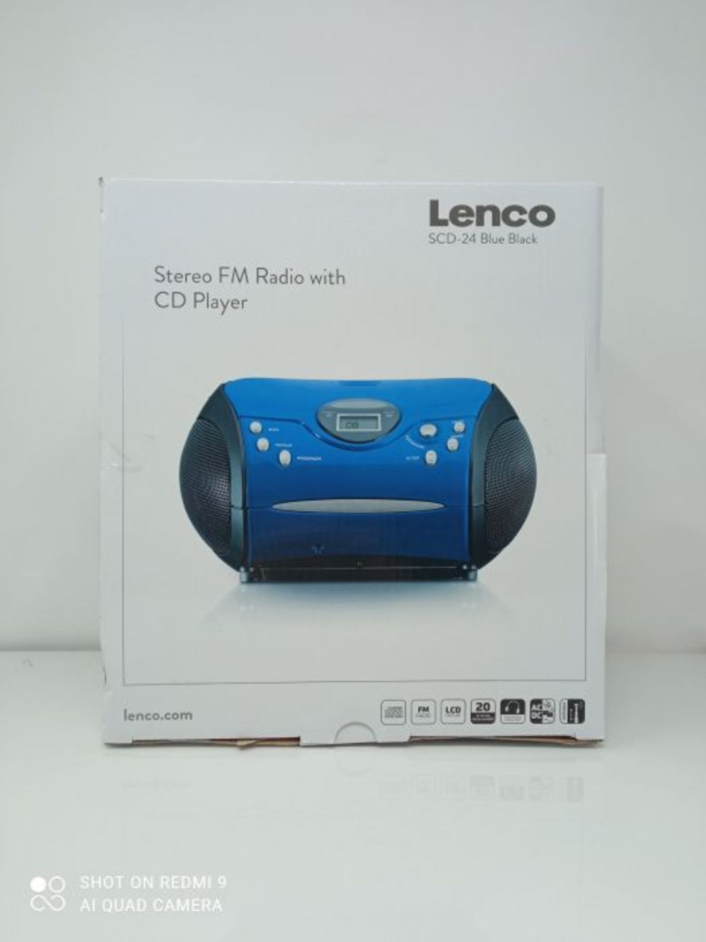 Lenco SCD24 - CD-Player fÃ¼r Kinder - CD-Radio - Stereoanlage - Boombox - UKW Radiot