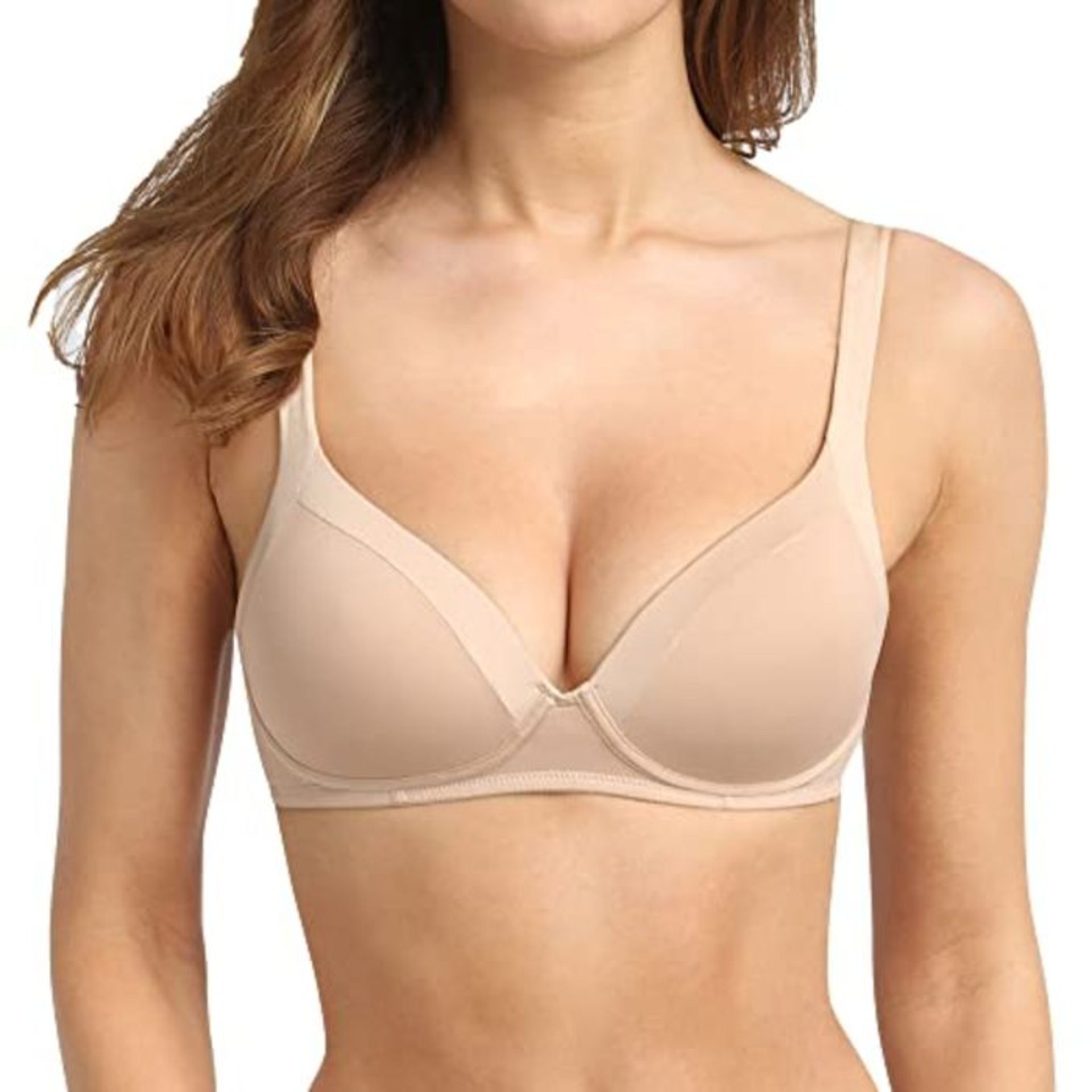 DIM Women's Generous Invisible Large Capacity Bra Without Hoop, Natural, 40C