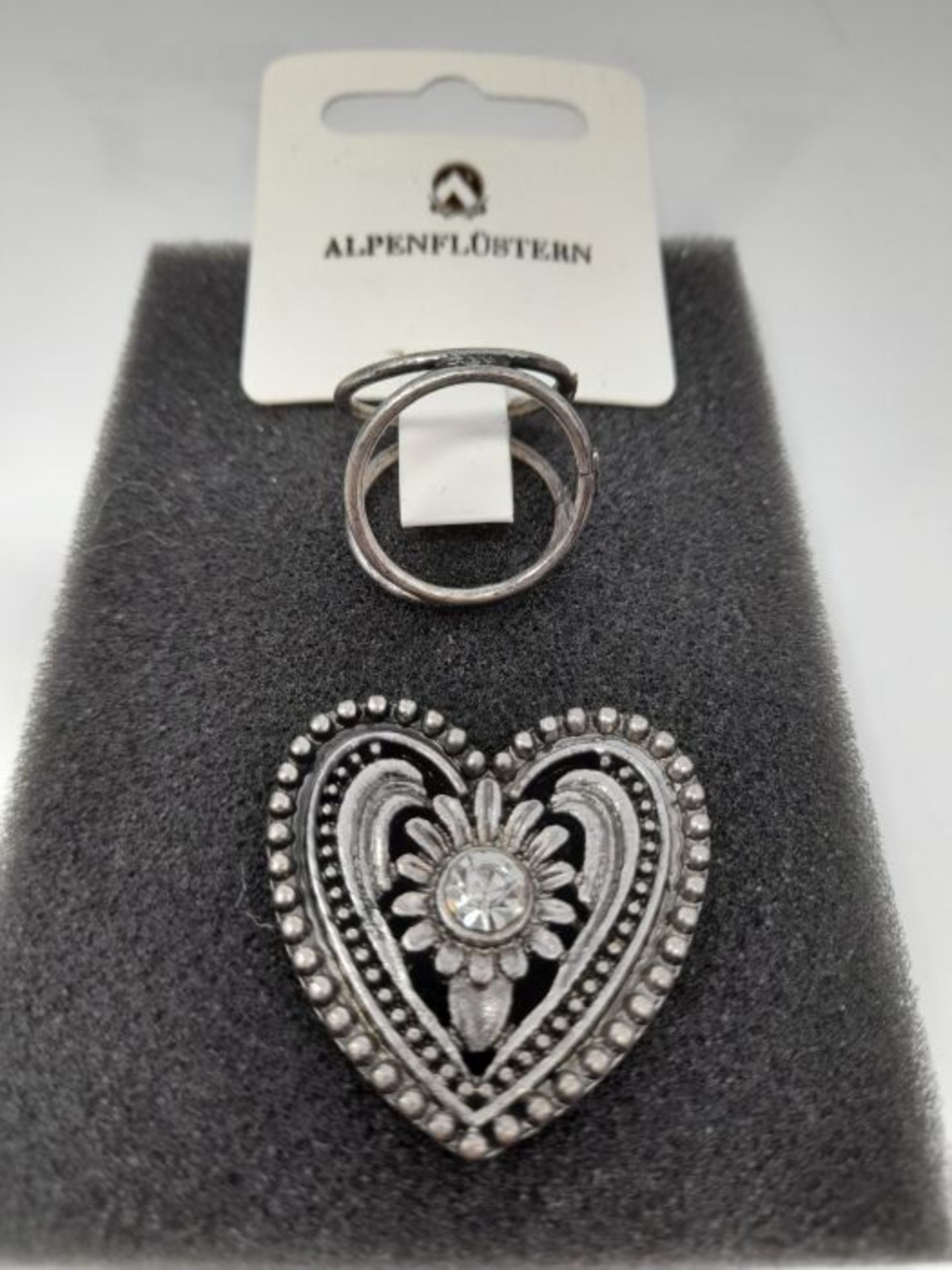 Alpenflüstern ADV126 Traditional Heart Scarf Holder Antique Silver Colours - Image 2 of 3