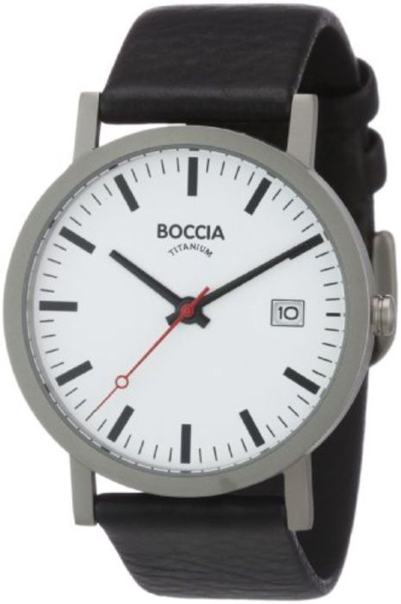 RRP £67.00 Boccia Men's Analogue Quartz Watch with Leather Strap - B3538-01