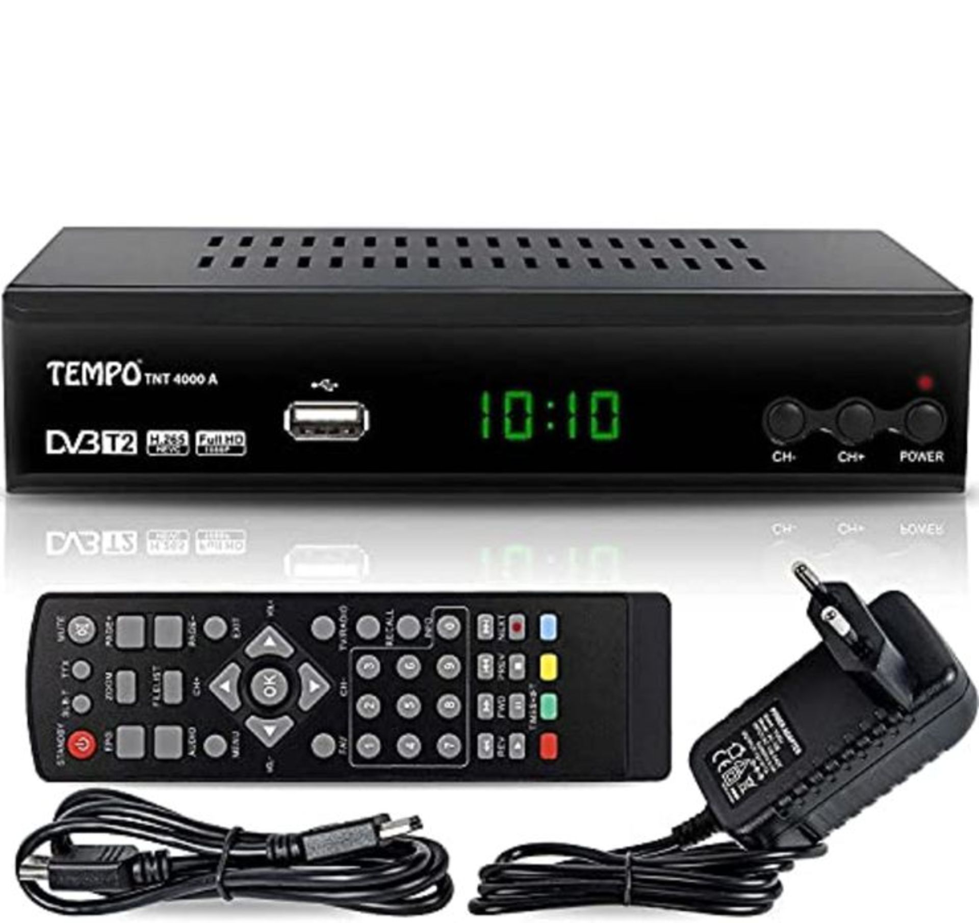 Tempo 4000 H.265 HEVC terrestrial receiver HD, DVB-T2, compatible for new channels, HD