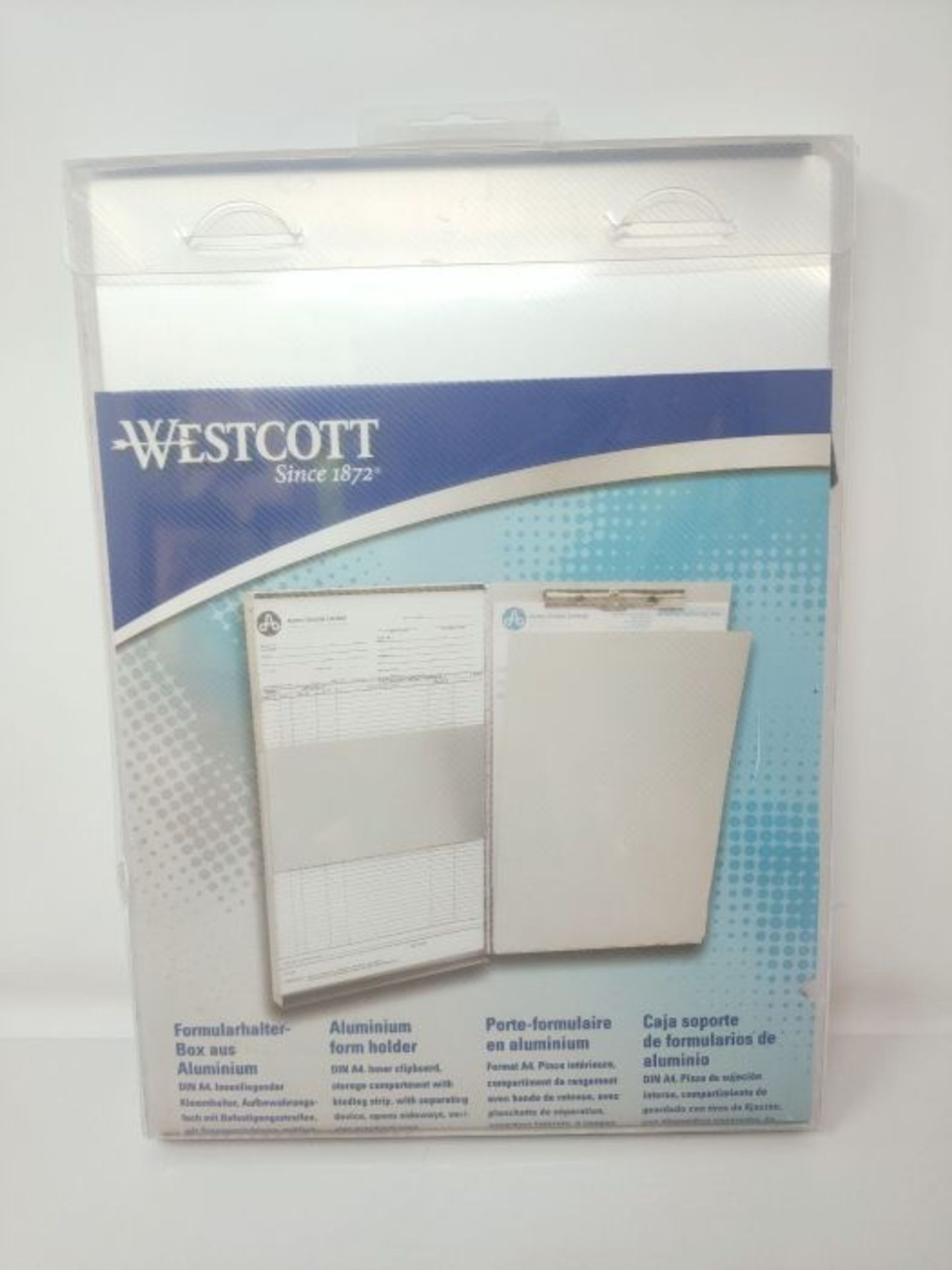 Westcott E 17004 00 Aluminium Form Holder Box A4 Internal Clipboard Laterally O