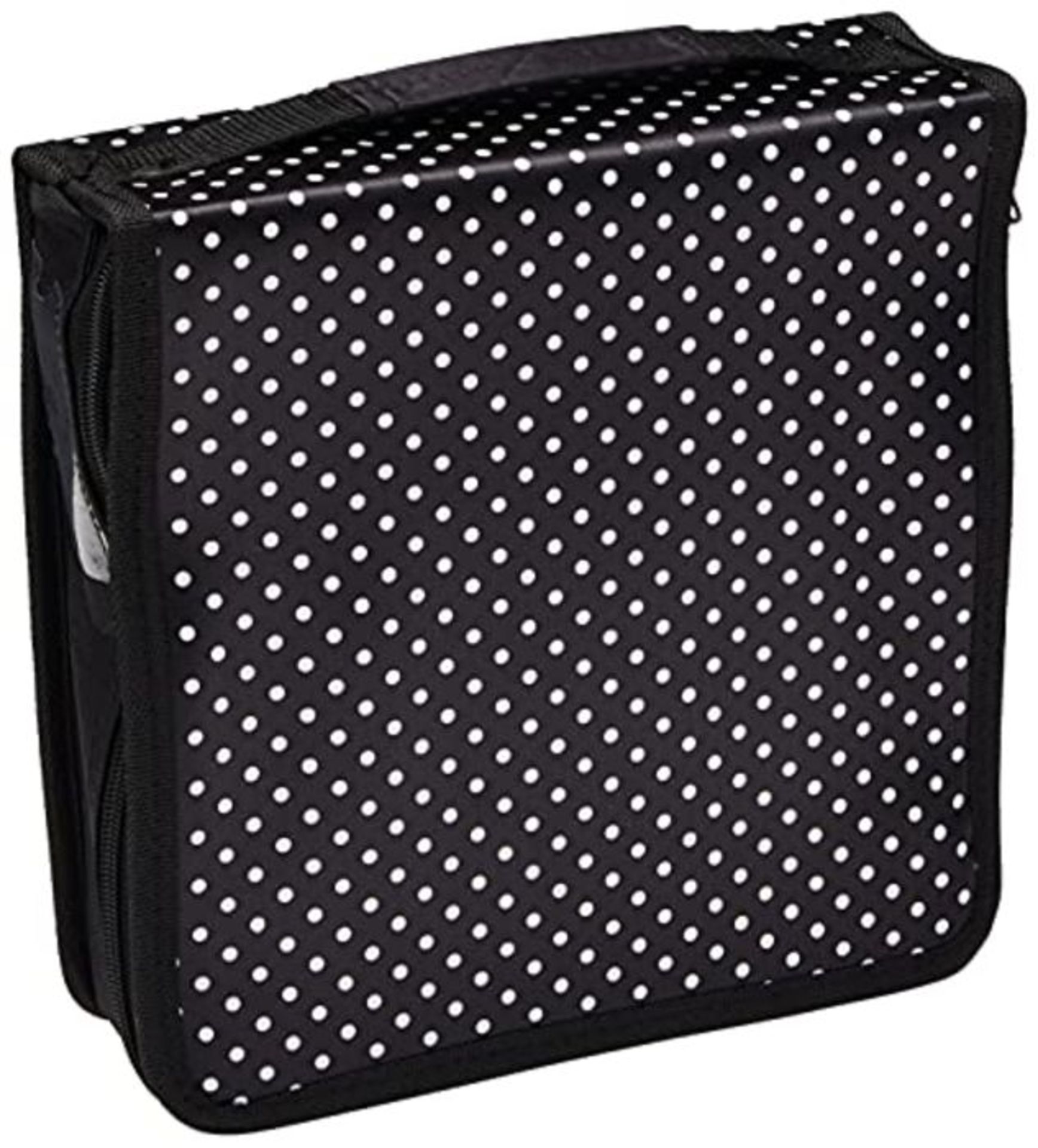 docrafts Papermania Stamp and Die Black Polka Dot Storage Case with 10 Pockets Contain