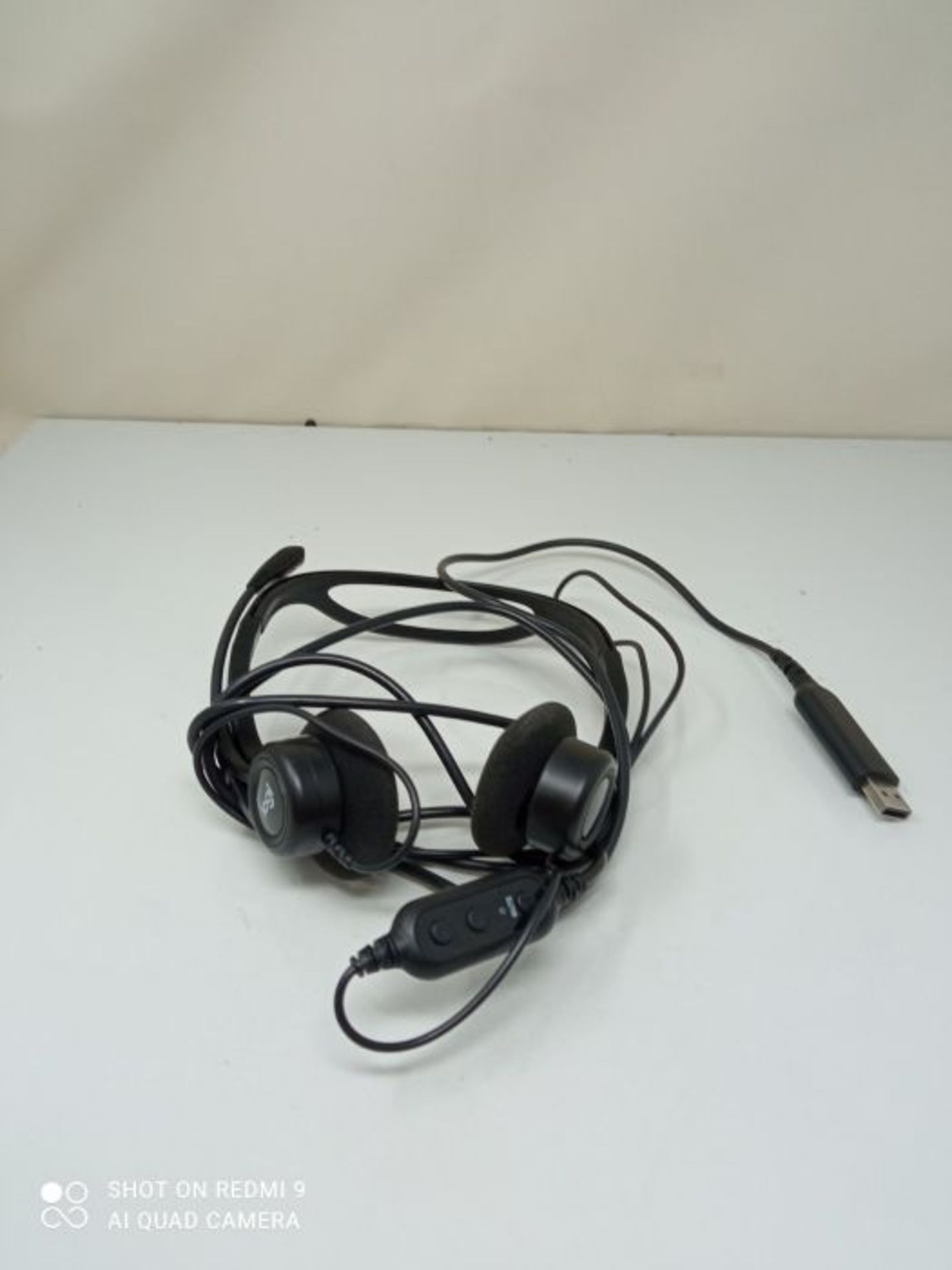 Logitech 960 Wired Headset, Stereo Headphones with Noise-Cancelling Microphone, USB, L - Image 2 of 2