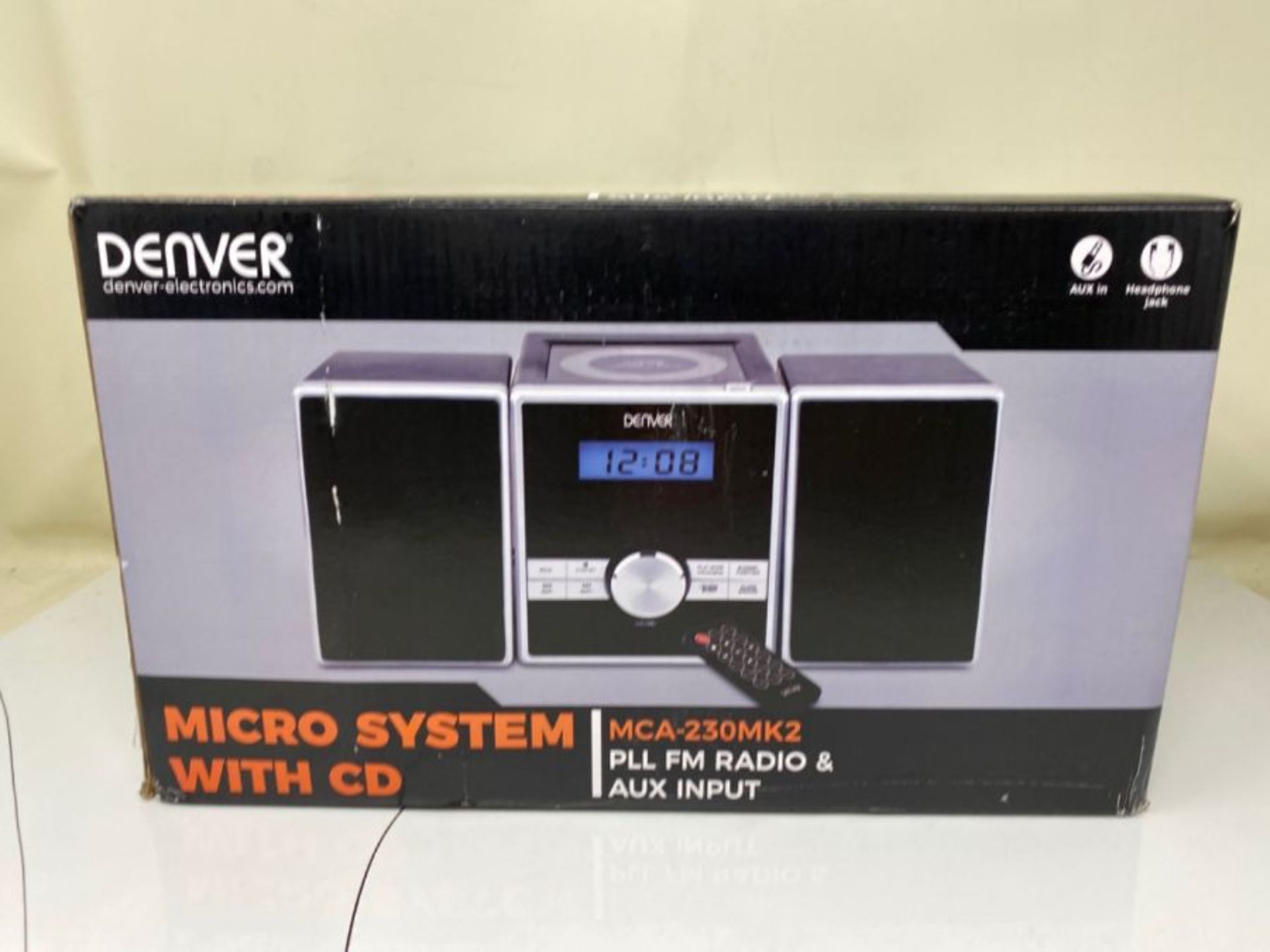 Denver MCA-230 Micro Soundsystem mit PLL-FM Radio, CD-Player und AUX-In, Schwarz/Silbe - Image 2 of 2