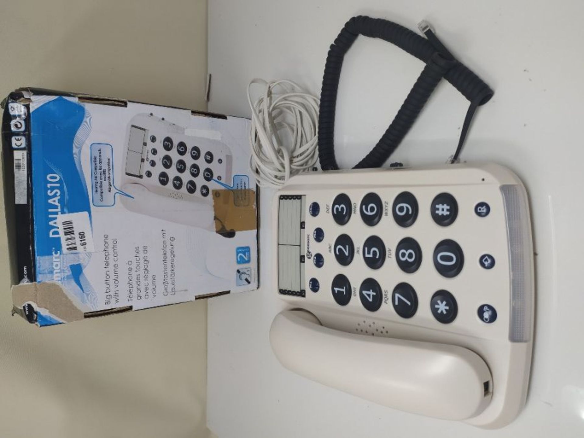 Geemarc Dallas 10- Big Button Corded Telephone- Hearing Aid Compatible- Tone and Volum - Image 2 of 2