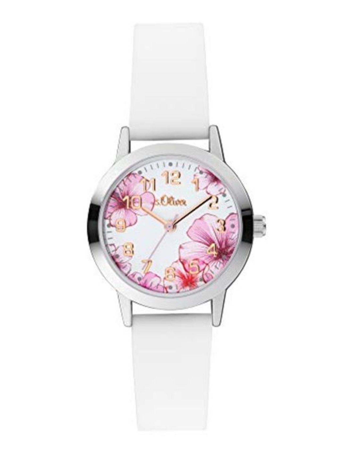 s.Oliver girls analogue quartz watch with silicone strap SO-4076-PQ