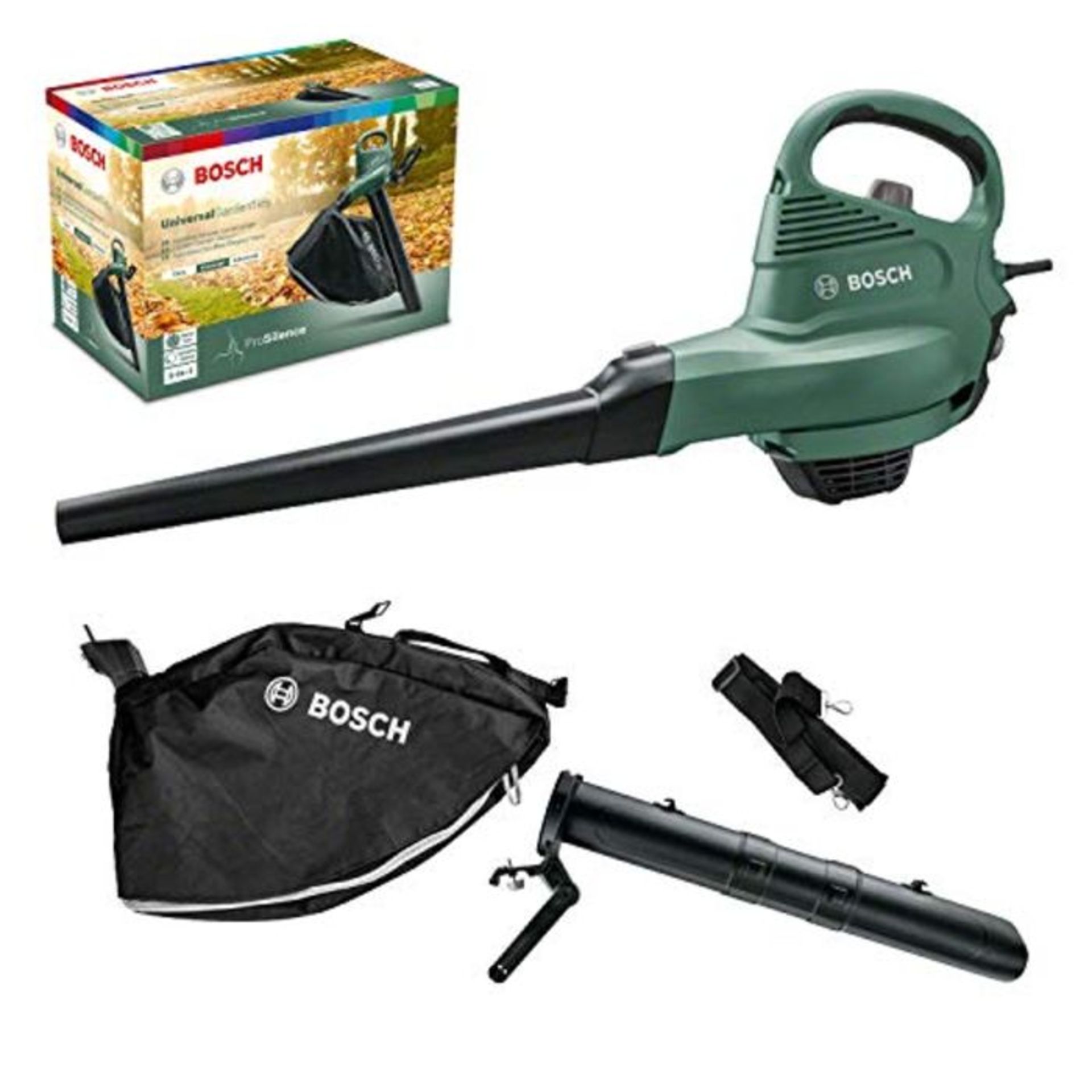 RRP £80.00 Bosch leaf vacuum/leaf blower UniversalGardenTidy (1800 watts, air flow speed: 165-285