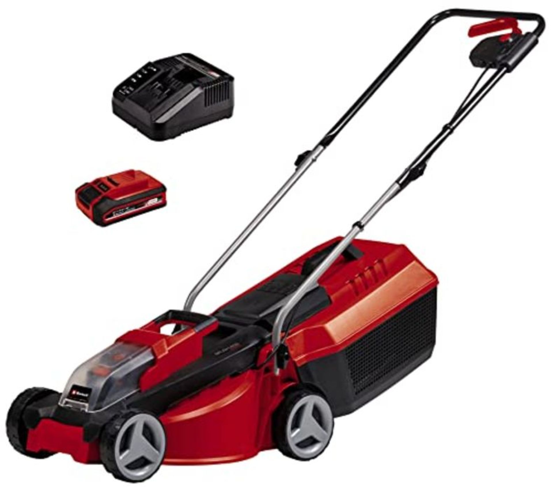 RRP £119.00 Einhell 3413155 GE-CM 18/30 Li Power X-Change 18V Cordless Lawn Mower With Battery and