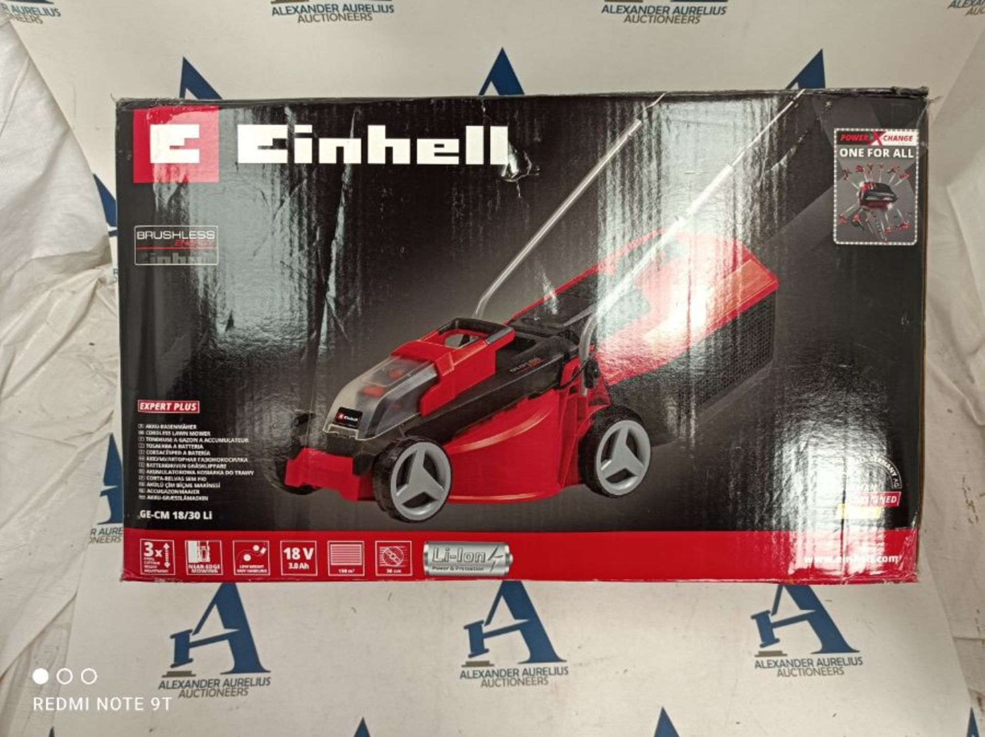 RRP £127.00 Einhell 3413155 GE-CM 18/30 Li Power X-Change 18V Cordless Lawn Mower With Battery and - Image 3 of 3