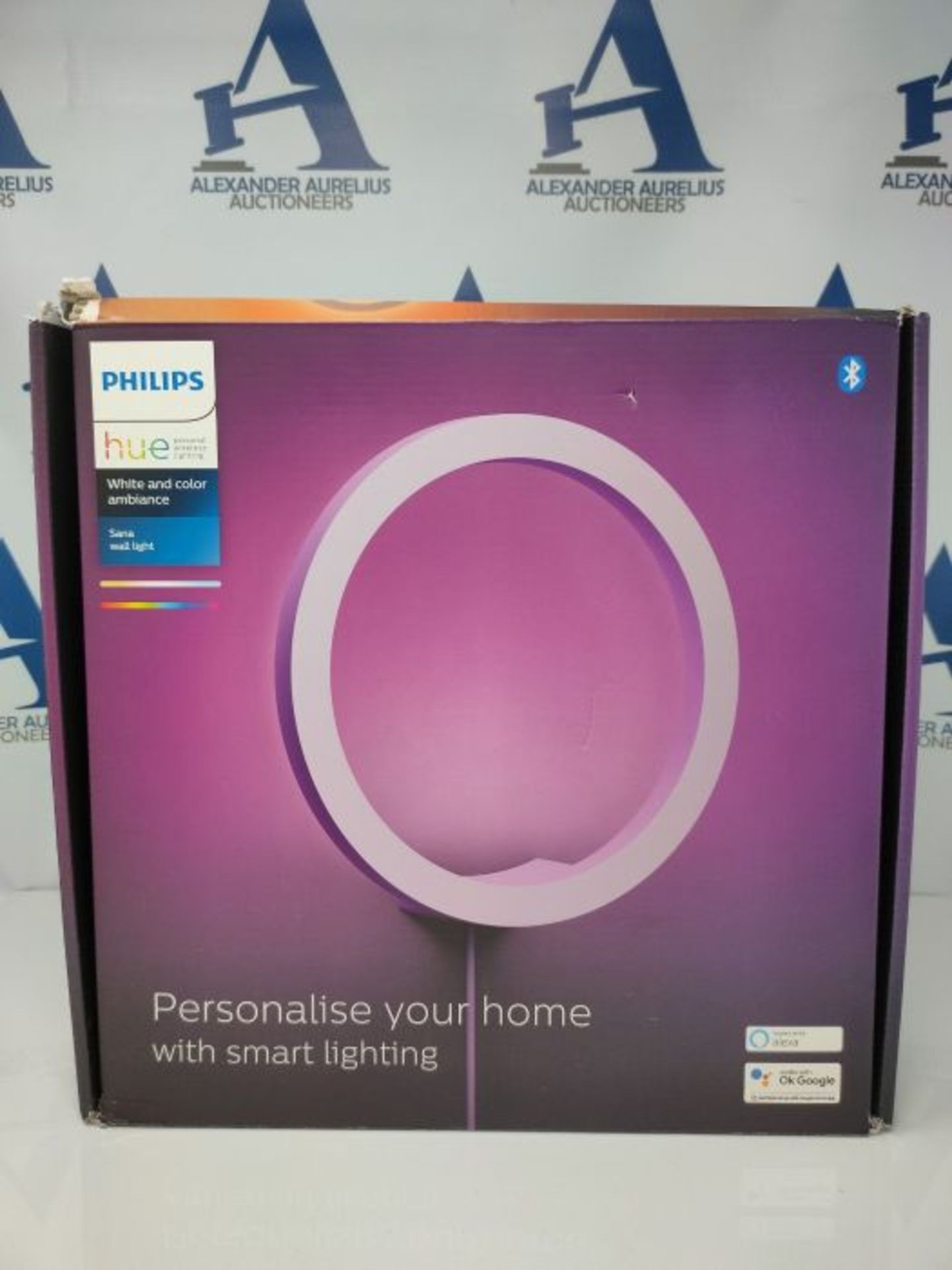 RRP £161.00 Philips Hue Sana White and Colour Ambiance Smart Wall Light Led with Bluetooth, White - Image 2 of 3