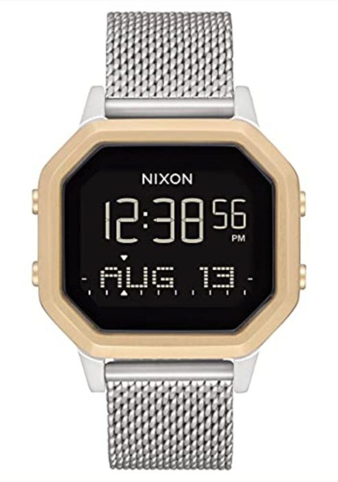 RRP £112.00 Nixon Damen Digital Digitalmodul Uhr mit Edelstahl Armband A12721431-00