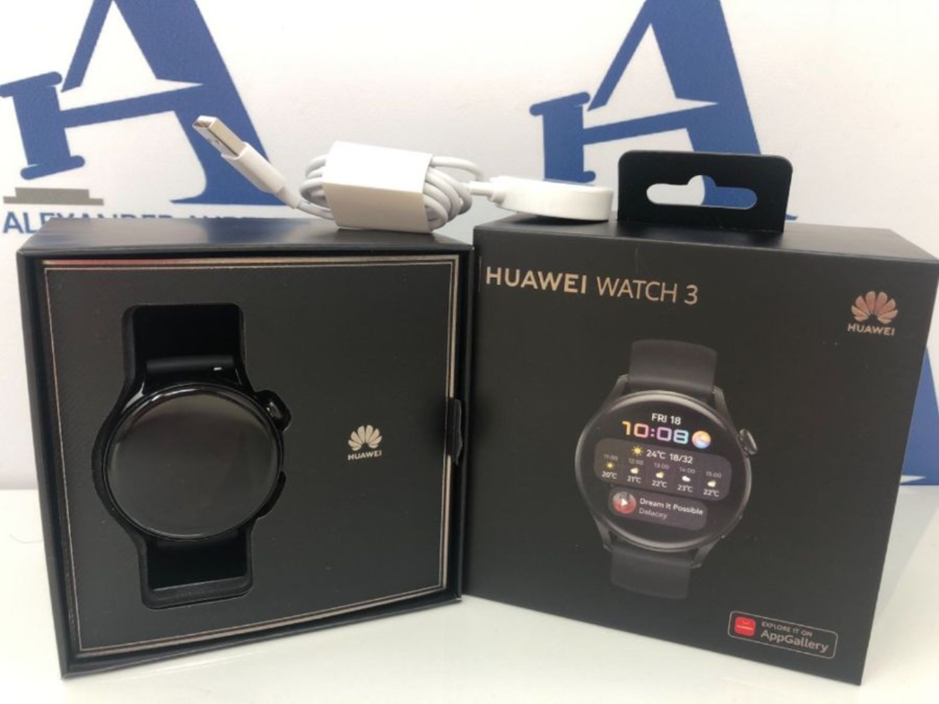 RRP £329.00 HUAWEI Watch 3 Active (46mm) - Smartwatch Black, OB02594, Schwarz - Image 2 of 3