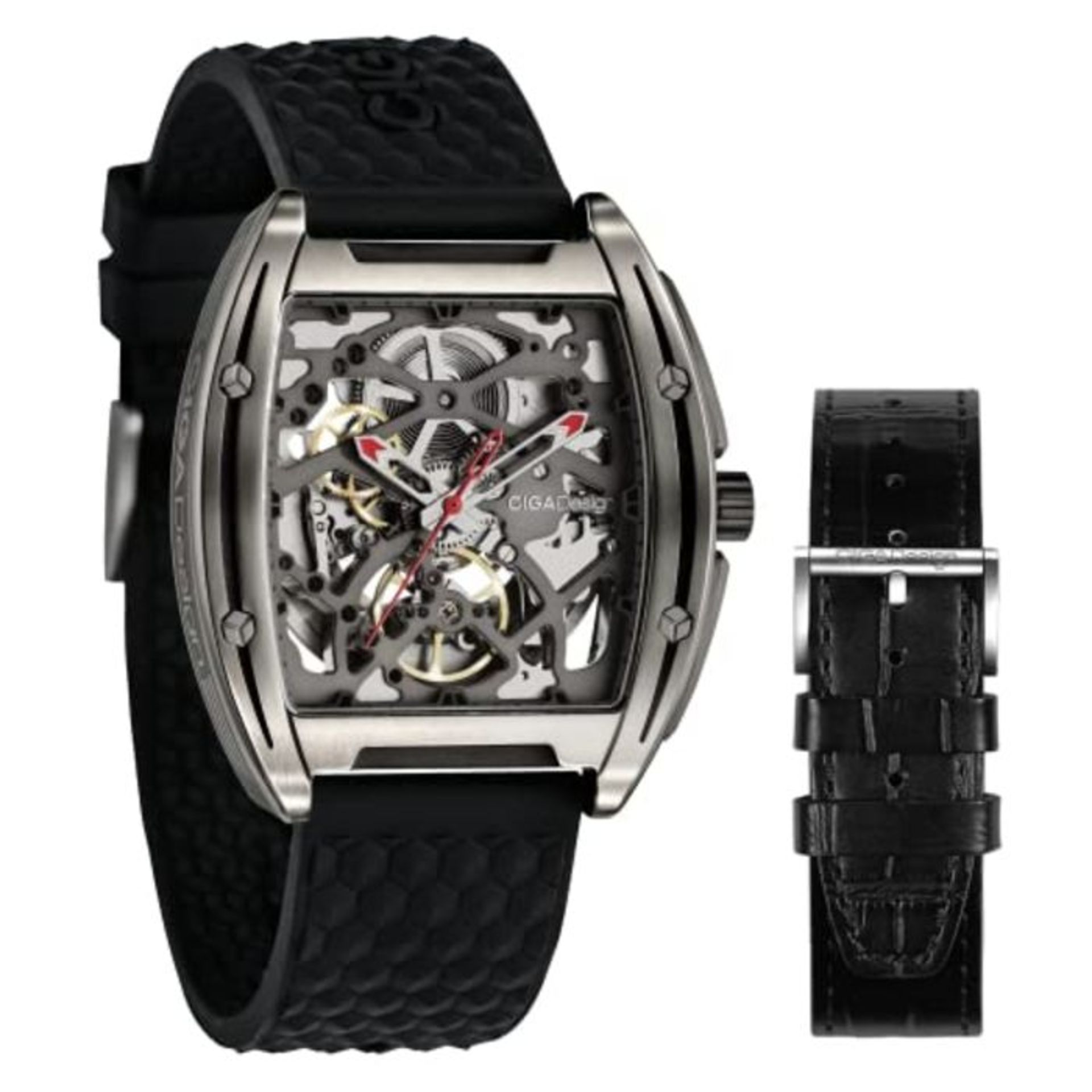 RRP £208.00 Herren-Automatikuhr Analoge mechanische Uhren Armbanduhren aus Titanlegierung mit Auss