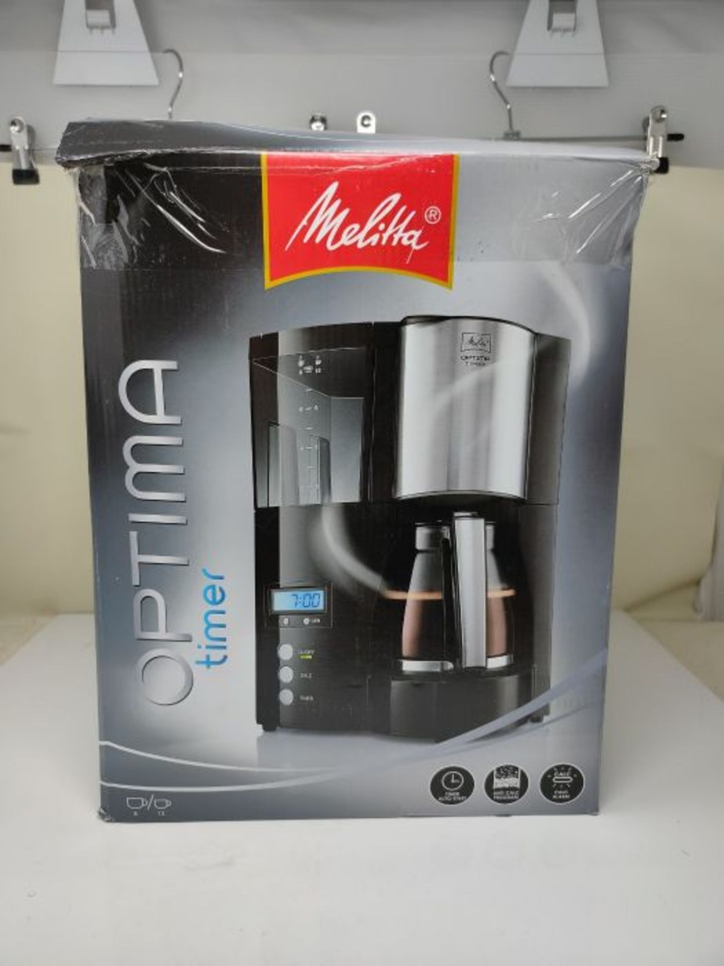 RRP £53.00 Melitta Filter Coffee Maker with Glass Pourer, Hot Hold and Timer Function, Optima Tim - Image 2 of 3